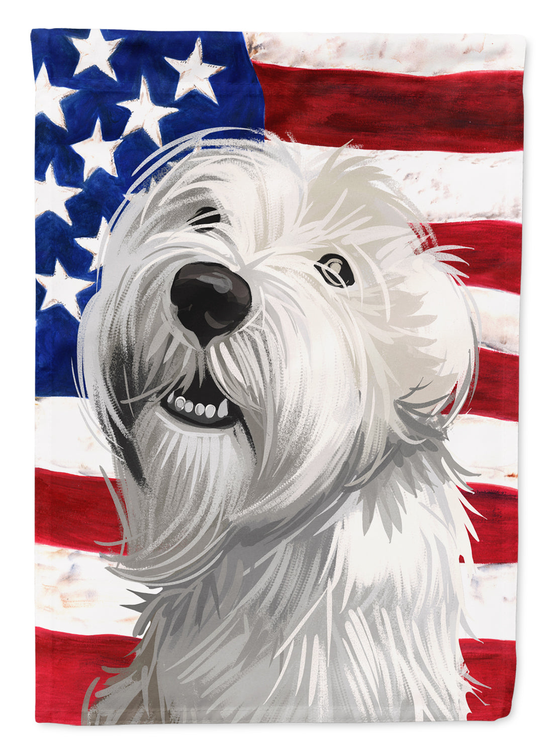 Sealyham Terrier  American Flag Flag Canvas House Size CK6697CHF  the-store.com.