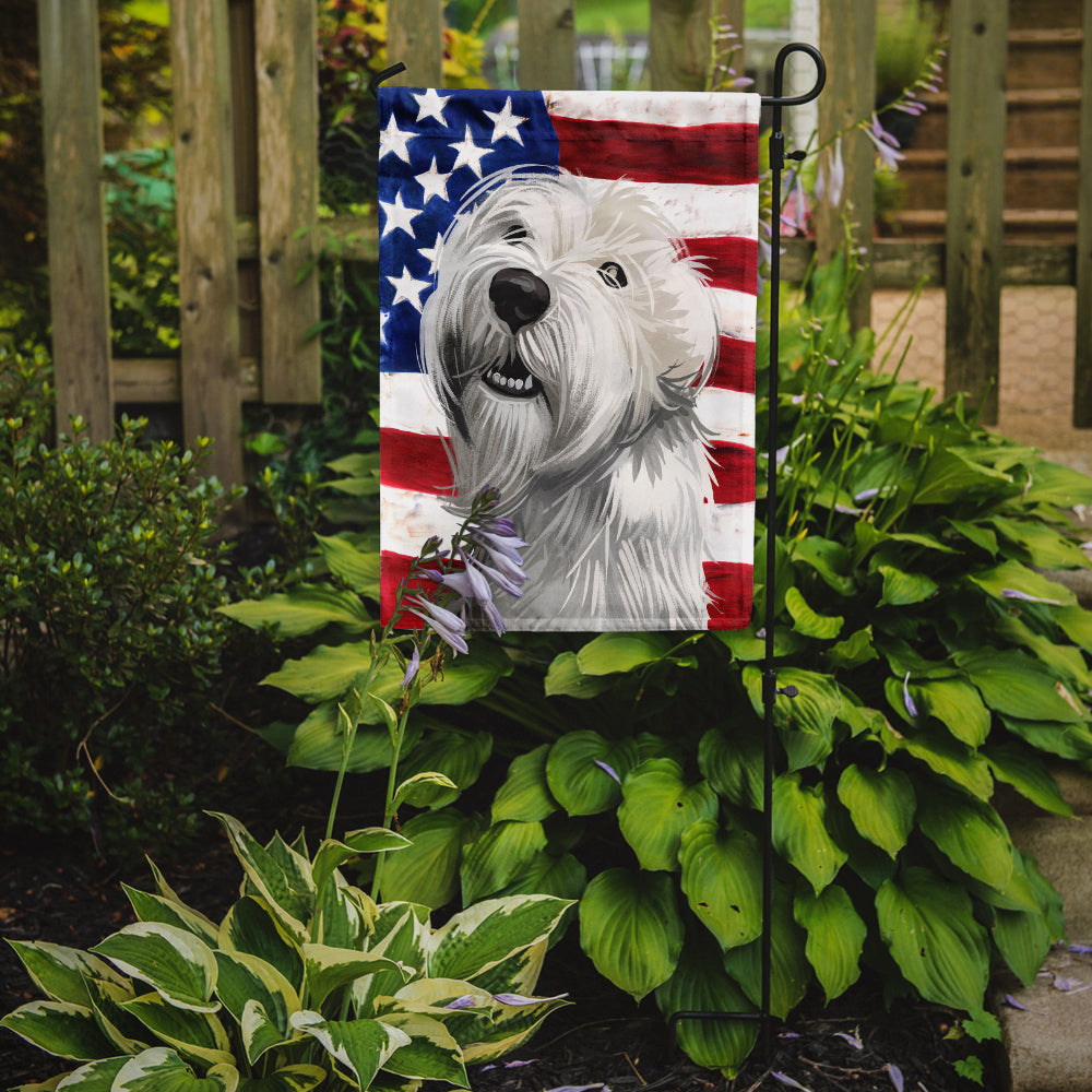Caroline's Treasures Sealyham Terrier American Flag Garden Flag - Outdoor Decorative Yard Flag CK6697GF