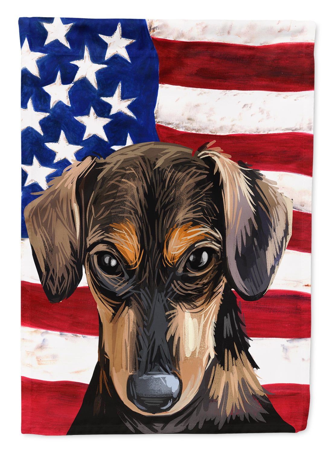 Serbian Hound Dog American Flag Flag Canvas House Size CK6699CHF  the-store.com.