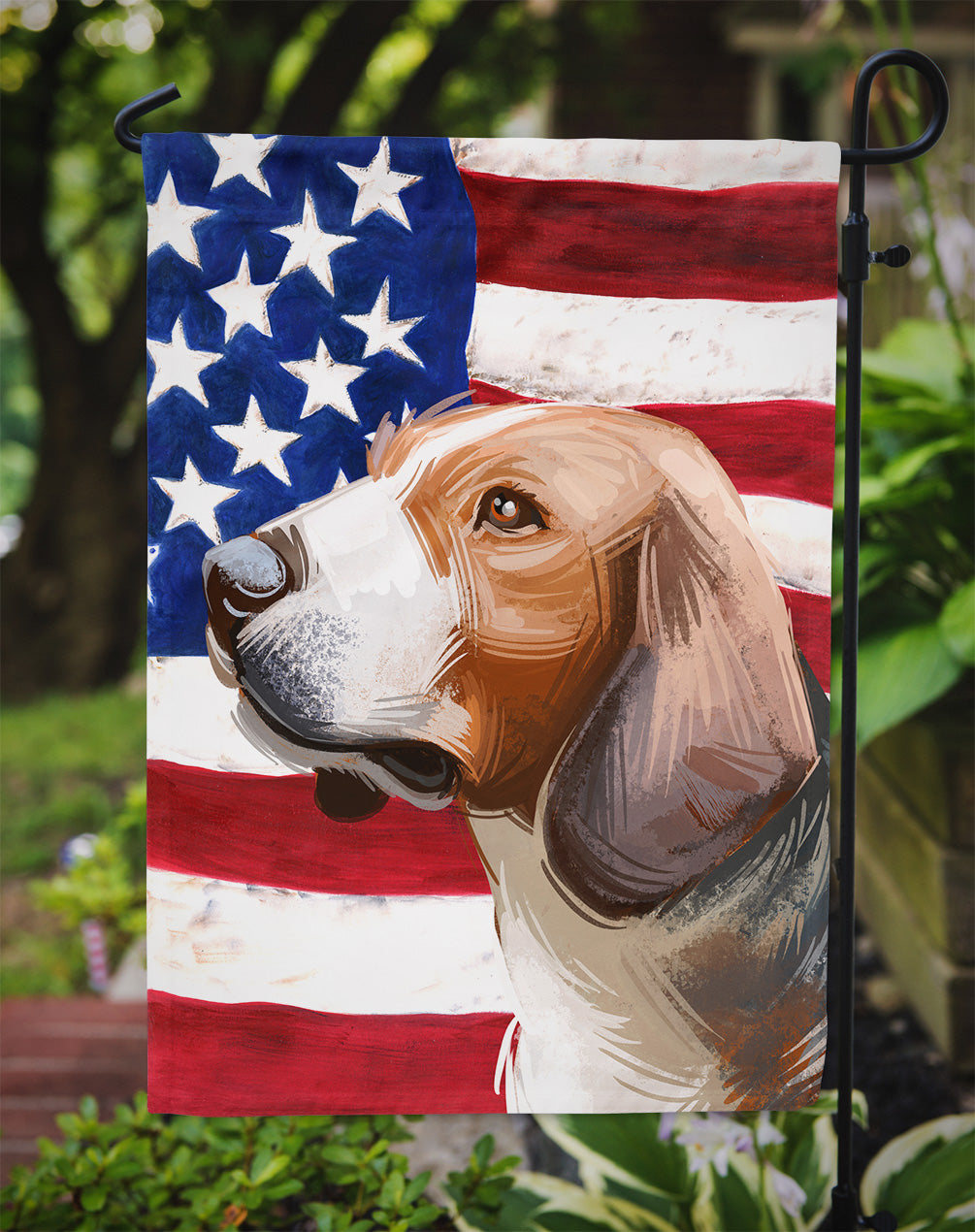 Serbian Tricolour Hound Dog American Flag Flag Garden Size CK6700GF
