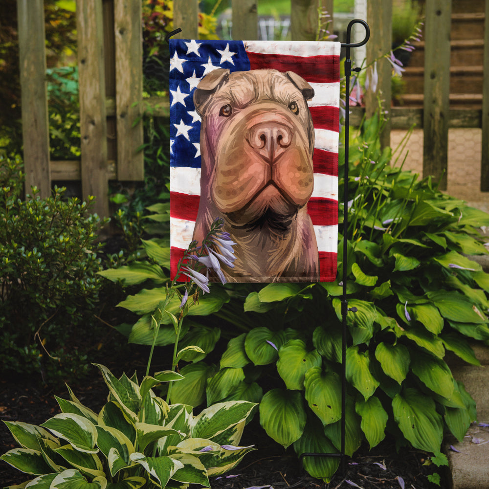Shar Pei Dog American Flag Flag Garden Size CK6702GF  the-store.com.