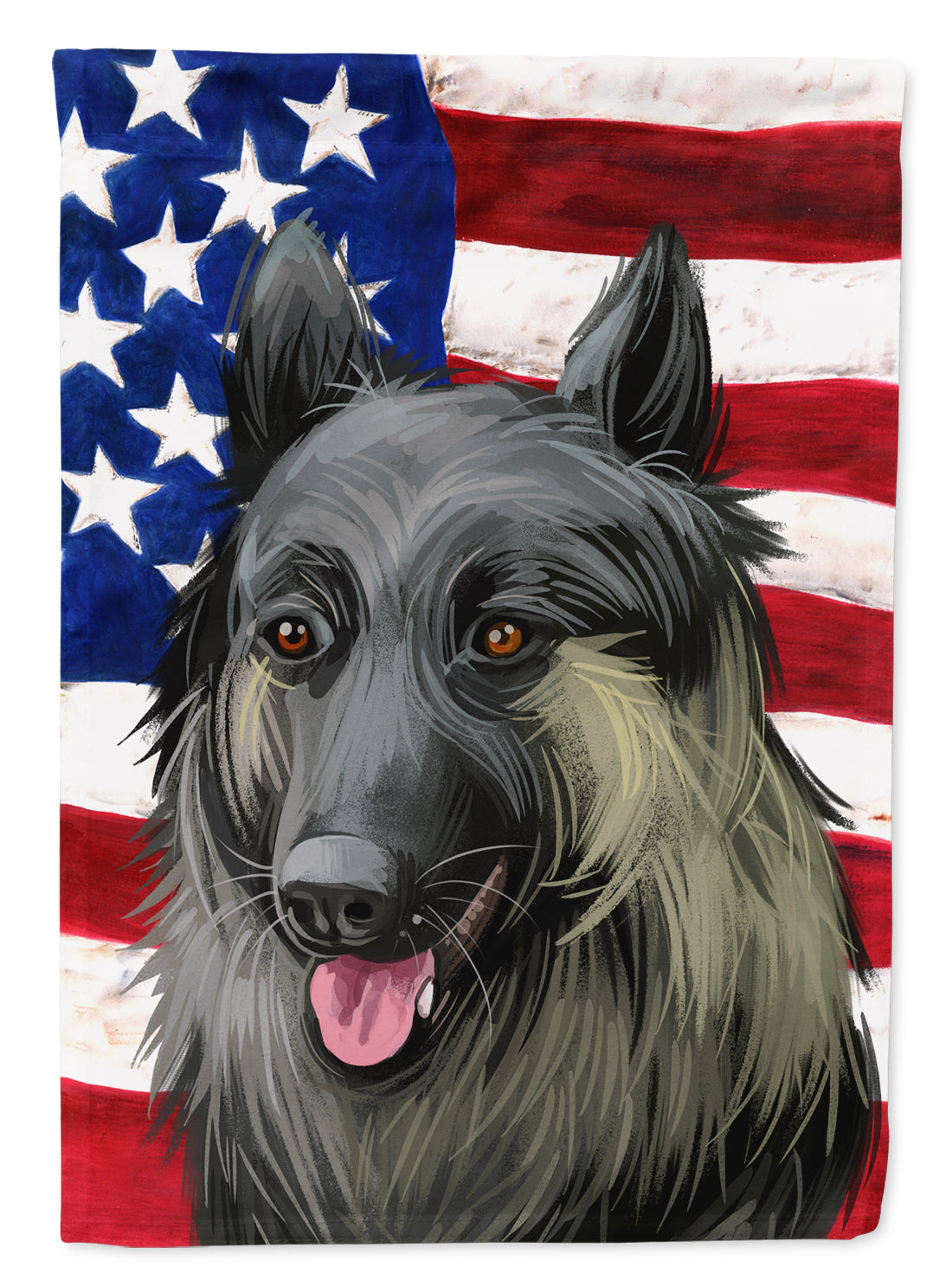 Shiloh Shepherd Dog American Flag Flag Canvas House Size CK6707CHF  the-store.com.