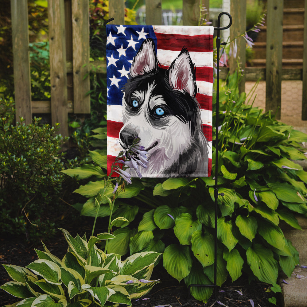 Siberian Husky Dog American Flag Flag Garden Size CK6708GF  the-store.com.