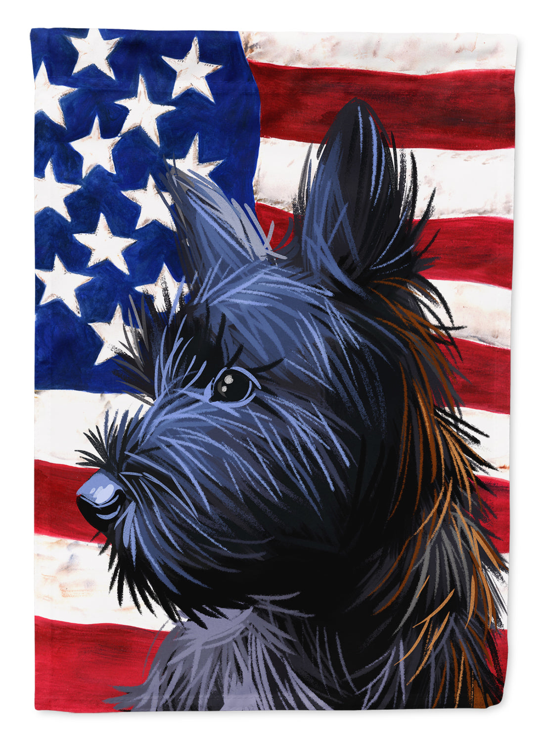 Skye Terrier Dog American Flag Flag Canvas House Size CK6709CHF  the-store.com.