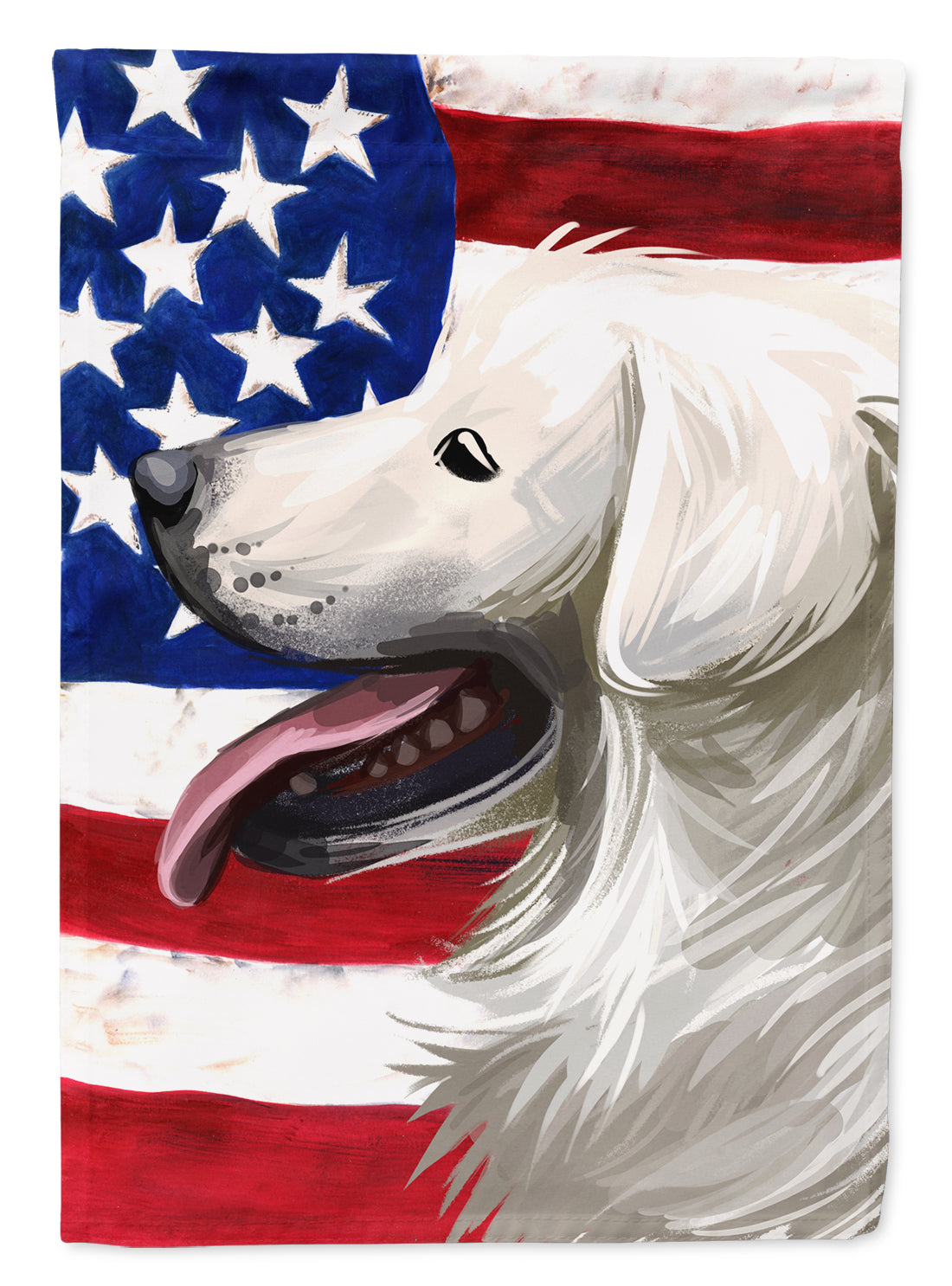 Slovak Cuvac Dog American Flag Flag Canvas House Size CK6711CHF