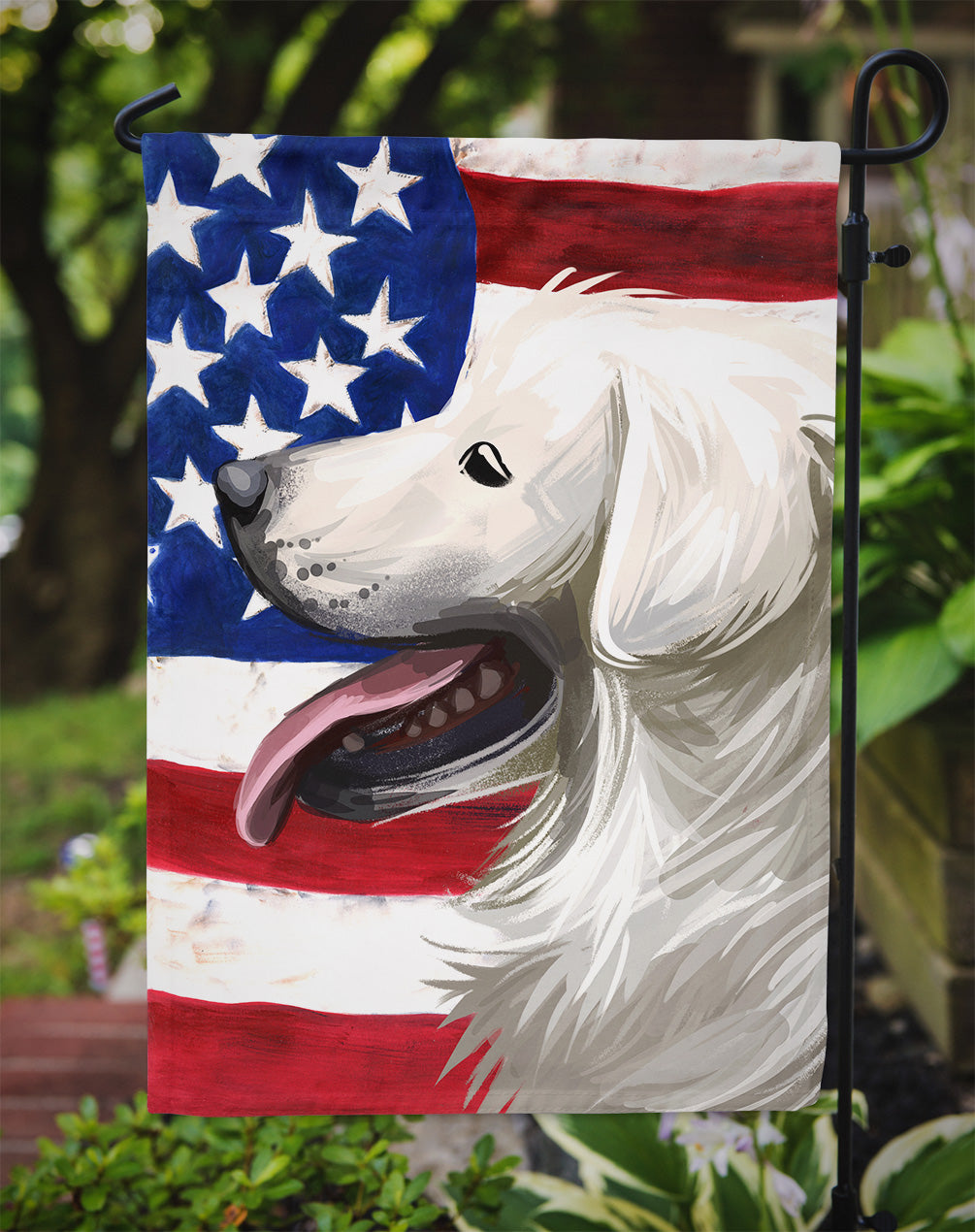 Slovak Cuvac Dog American Flag Flag Garden Size CK6711GF