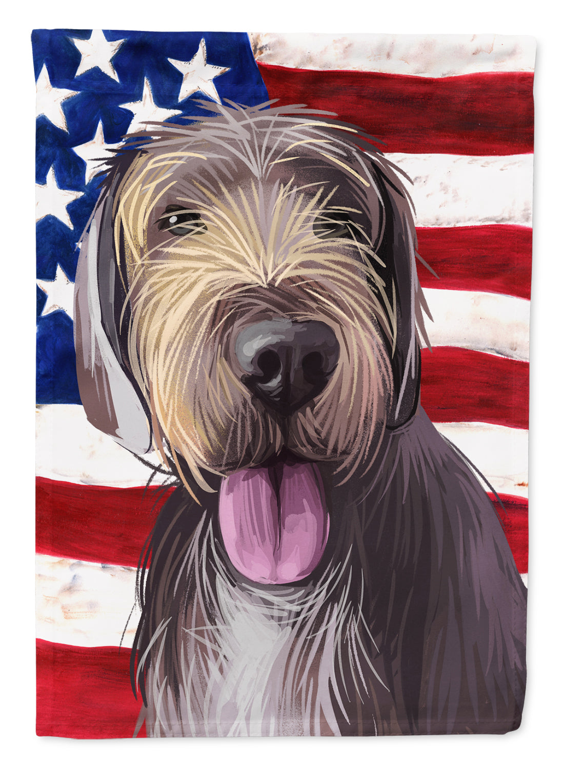 Slovak Rough-haired Pointer American Flag Flag Canvas House Size CK6712CHF  the-store.com.