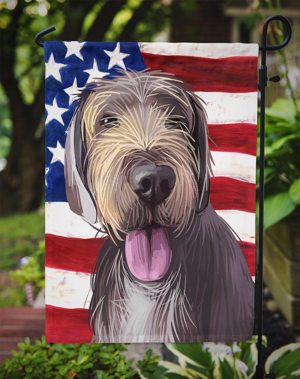 Slovak Rough-haired Pointer American Flag Flag Garden Size CK6712GF  the-store.com.