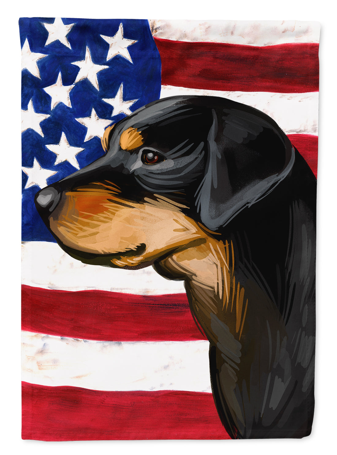 Smaland Hound Dog American Flag Flag Canvas House Size CK6714CHF  the-store.com.