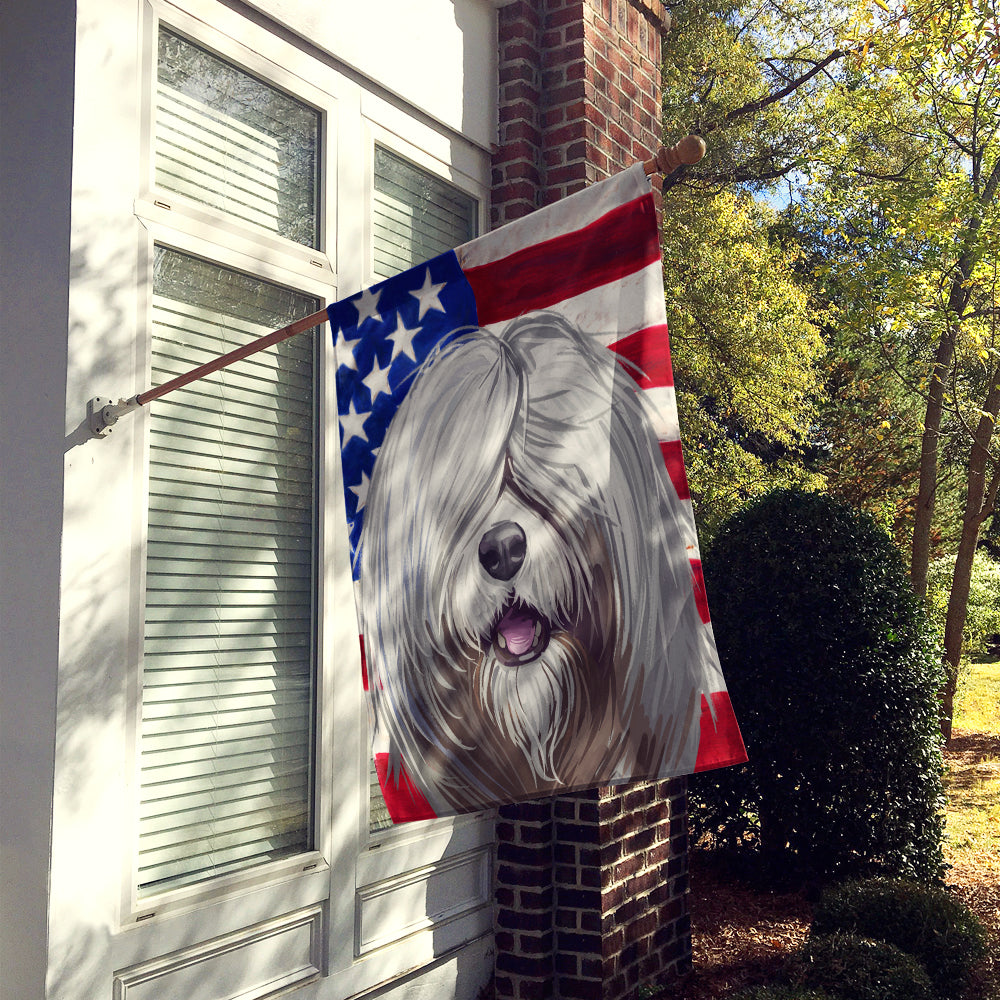 South Russian Ovcharka Dog American Flag Flag Canvas House Size CK6716CHF  the-store.com.