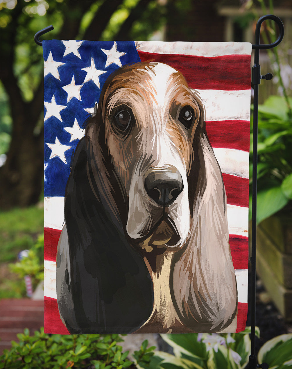 Southern Hound Dog American Flag Flag Garden Size CK6717GF  the-store.com.