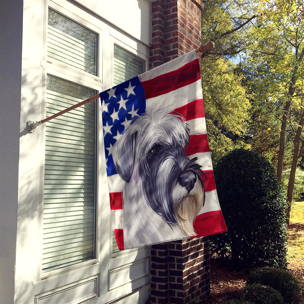 Standard Schnauzer White American Flag Flag Canvas House Size CK6726CHF  the-store.com.