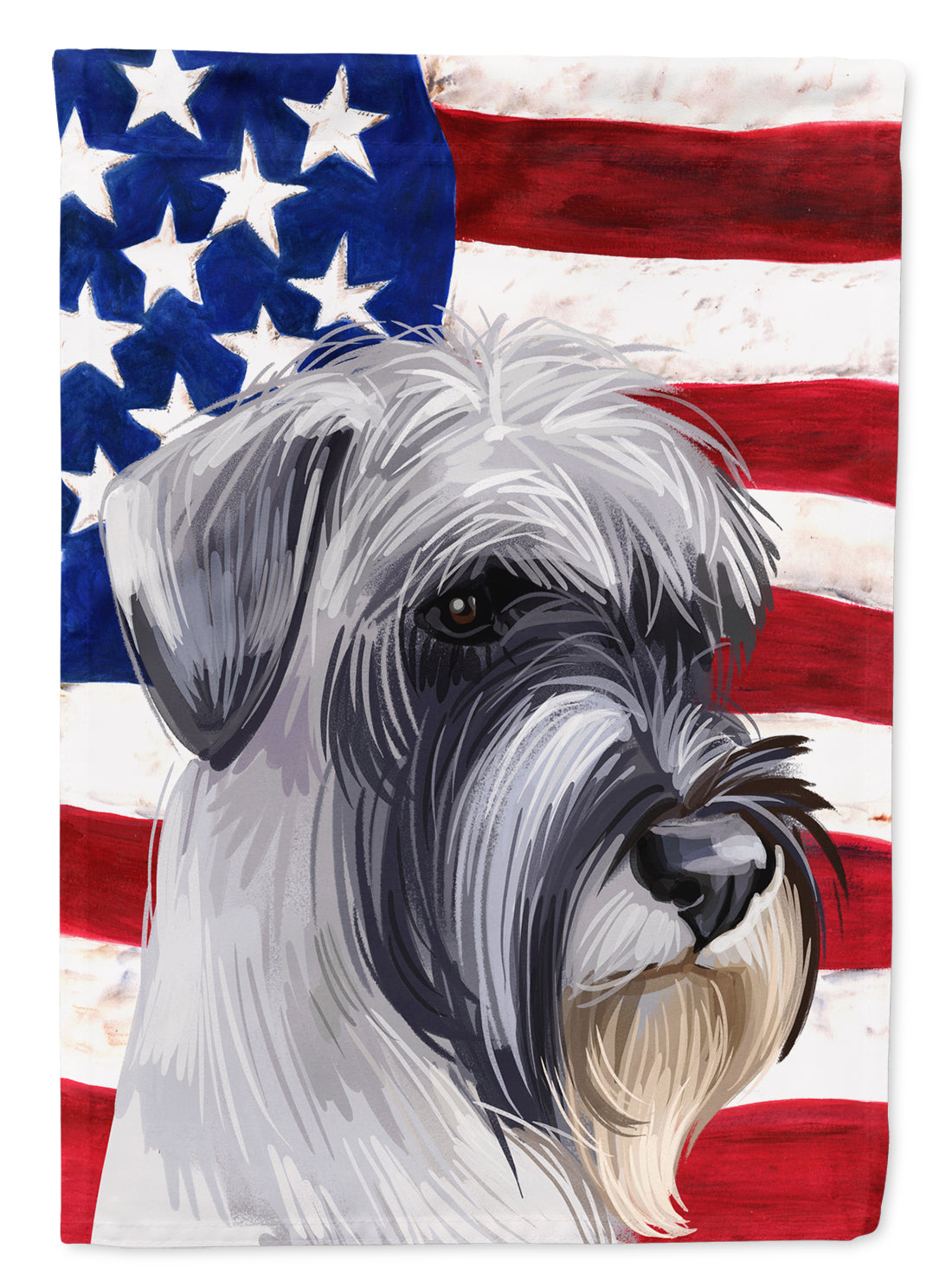 Standard Schnauzer White American Flag Flag Canvas House Size CK6726CHF  the-store.com.