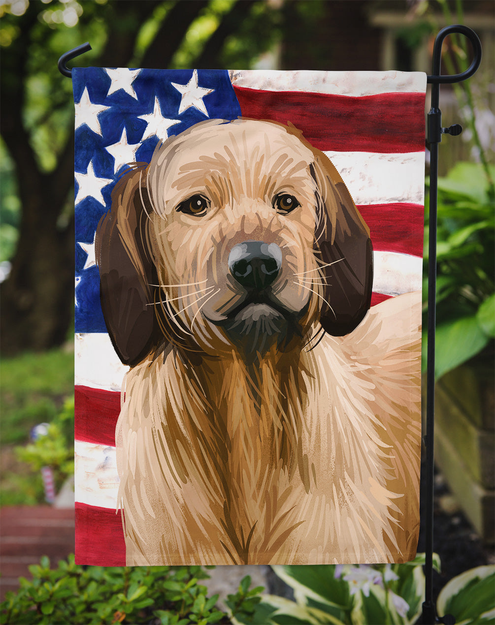 Styrian Coarse-haired Hound American Flag Flag Garden Size CK6728GF  the-store.com.