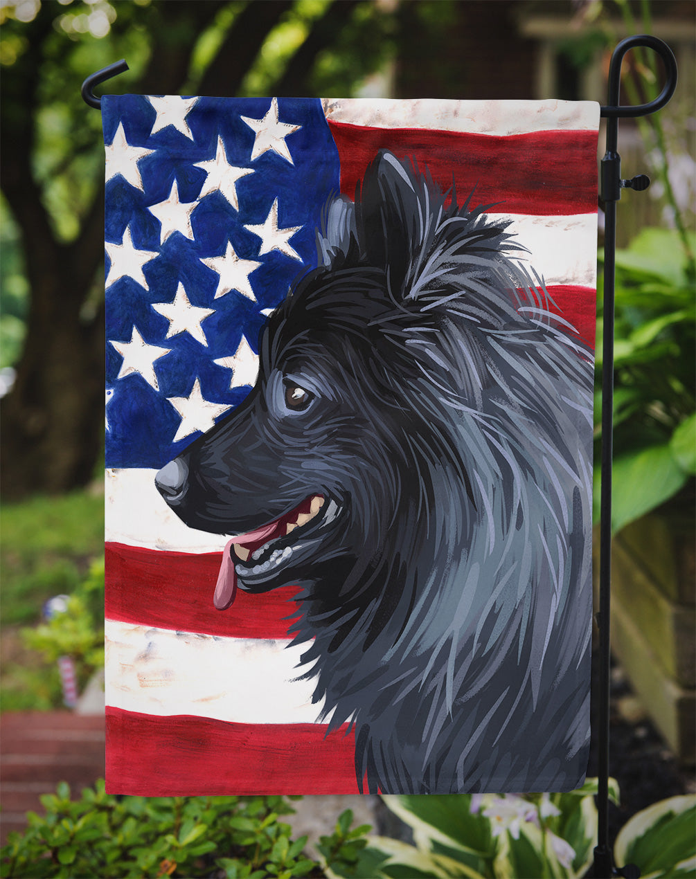 Swedish Lapphund Dog American Flag Flag Garden Size CK6730GF