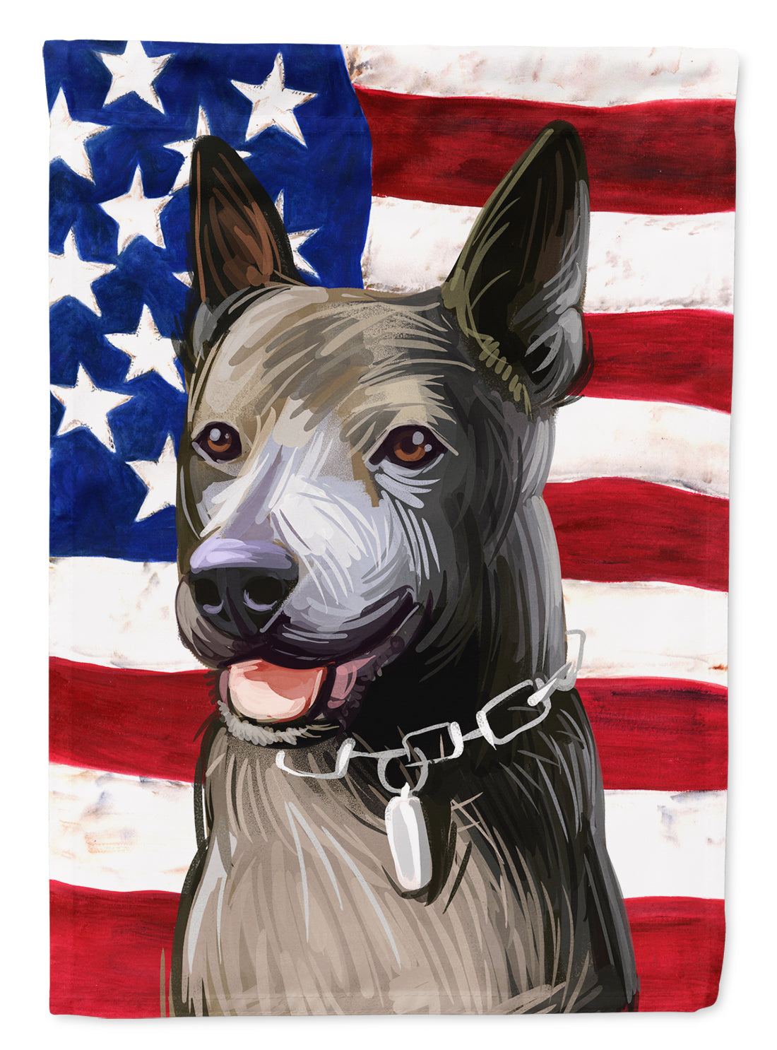 Taiwan Dog American Flag Flag Canvas House Size CK6733CHF  the-store.com.