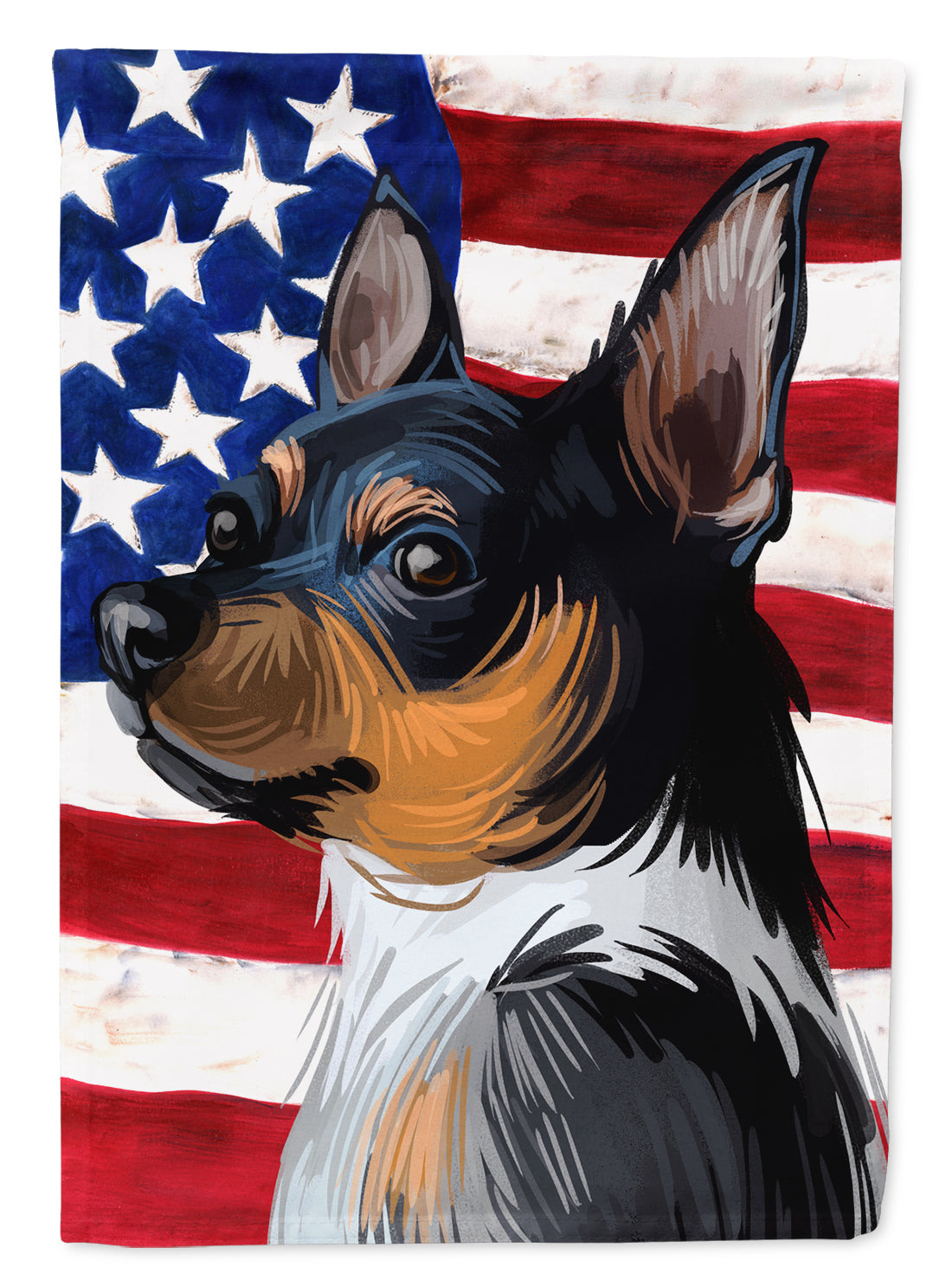 Teddy Roosevelt Terrier American Flag Flag Canvas House Size CK6735CHF