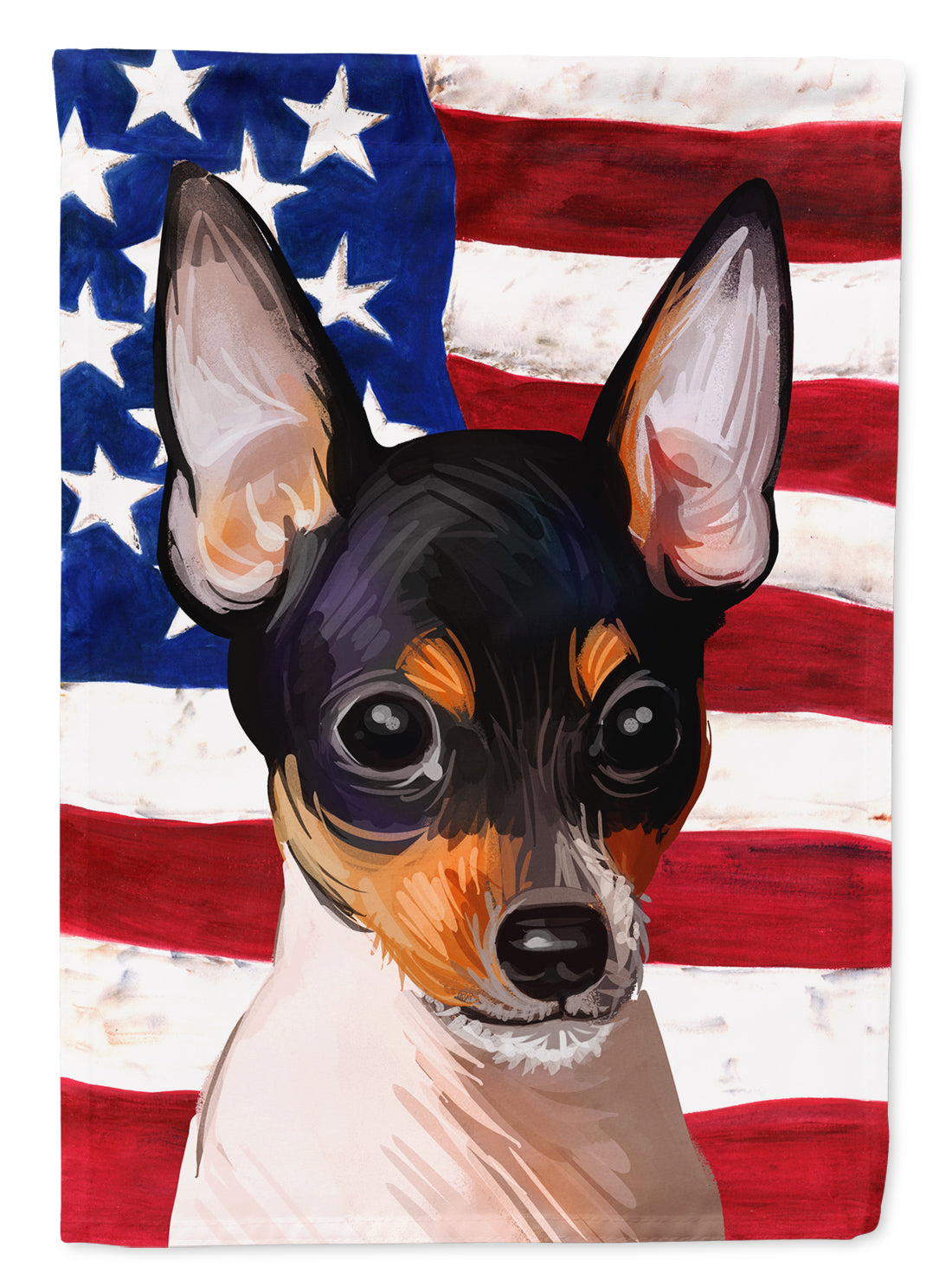 Toy Fox Terrier American Flag Flag Canvas House Size CK6742CHF
