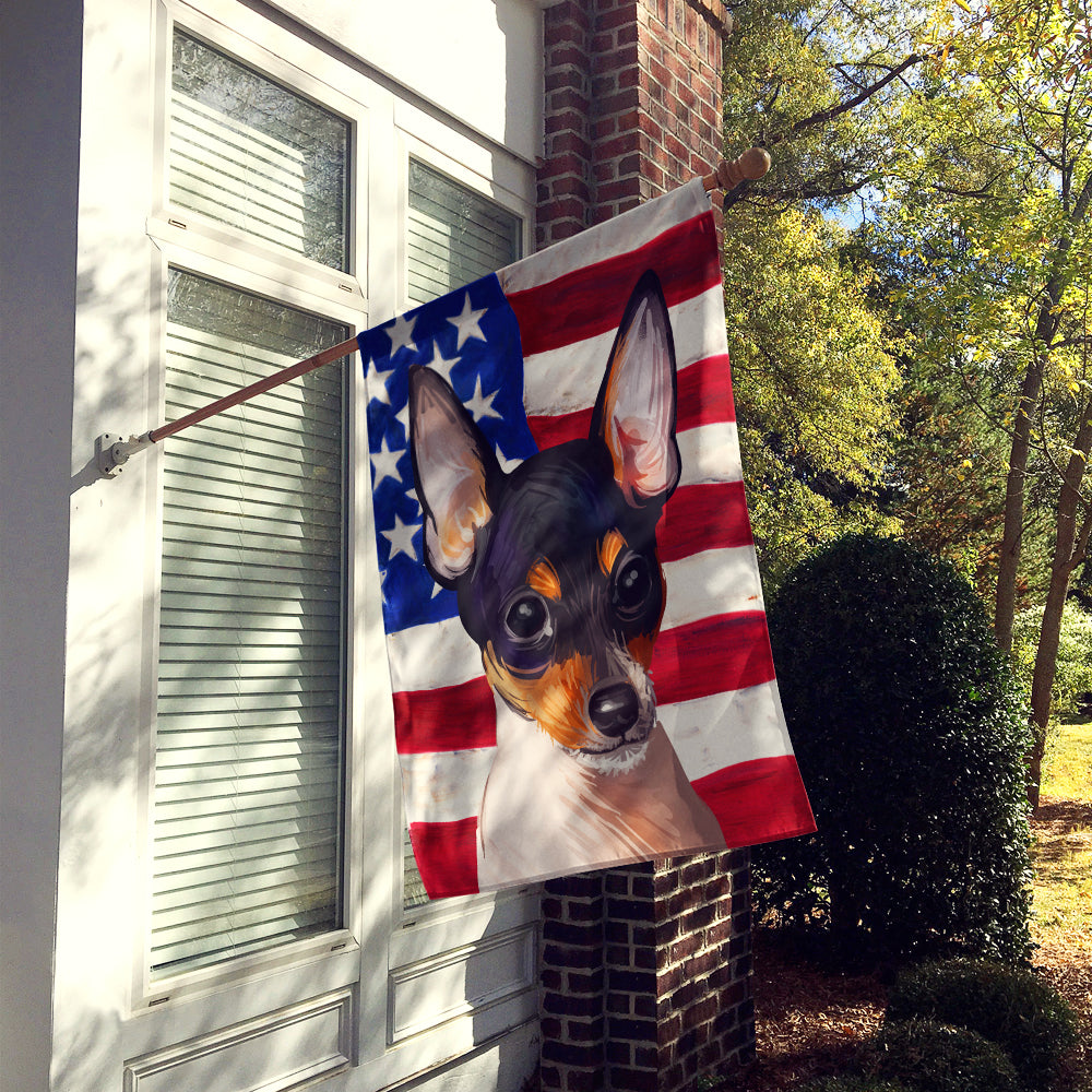 Toy Fox Terrier American Flag Flag Canvas House Size CK6742CHF  the-store.com.