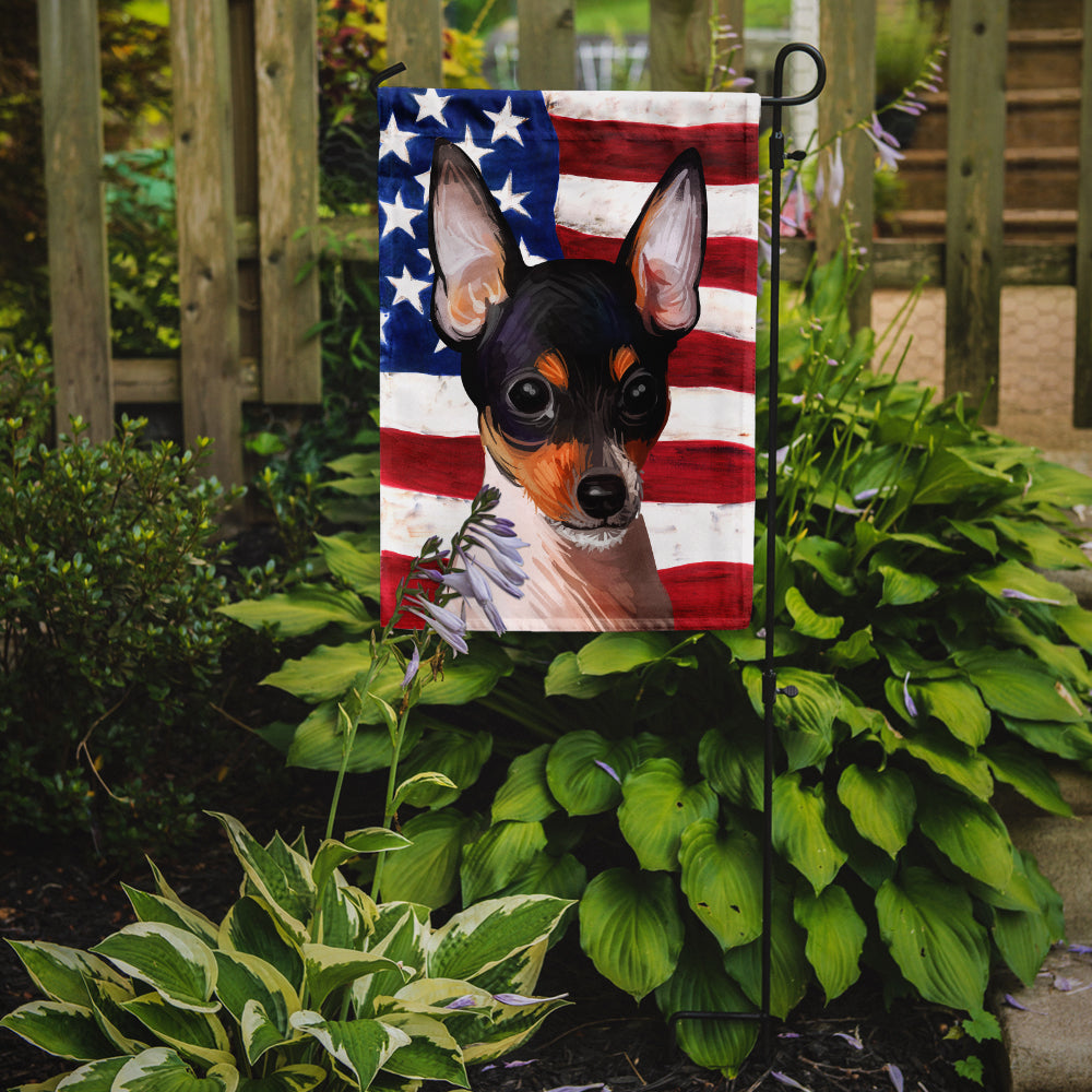 Toy Fox Terrier American Flag Flag Garden Size CK6742GF  the-store.com.