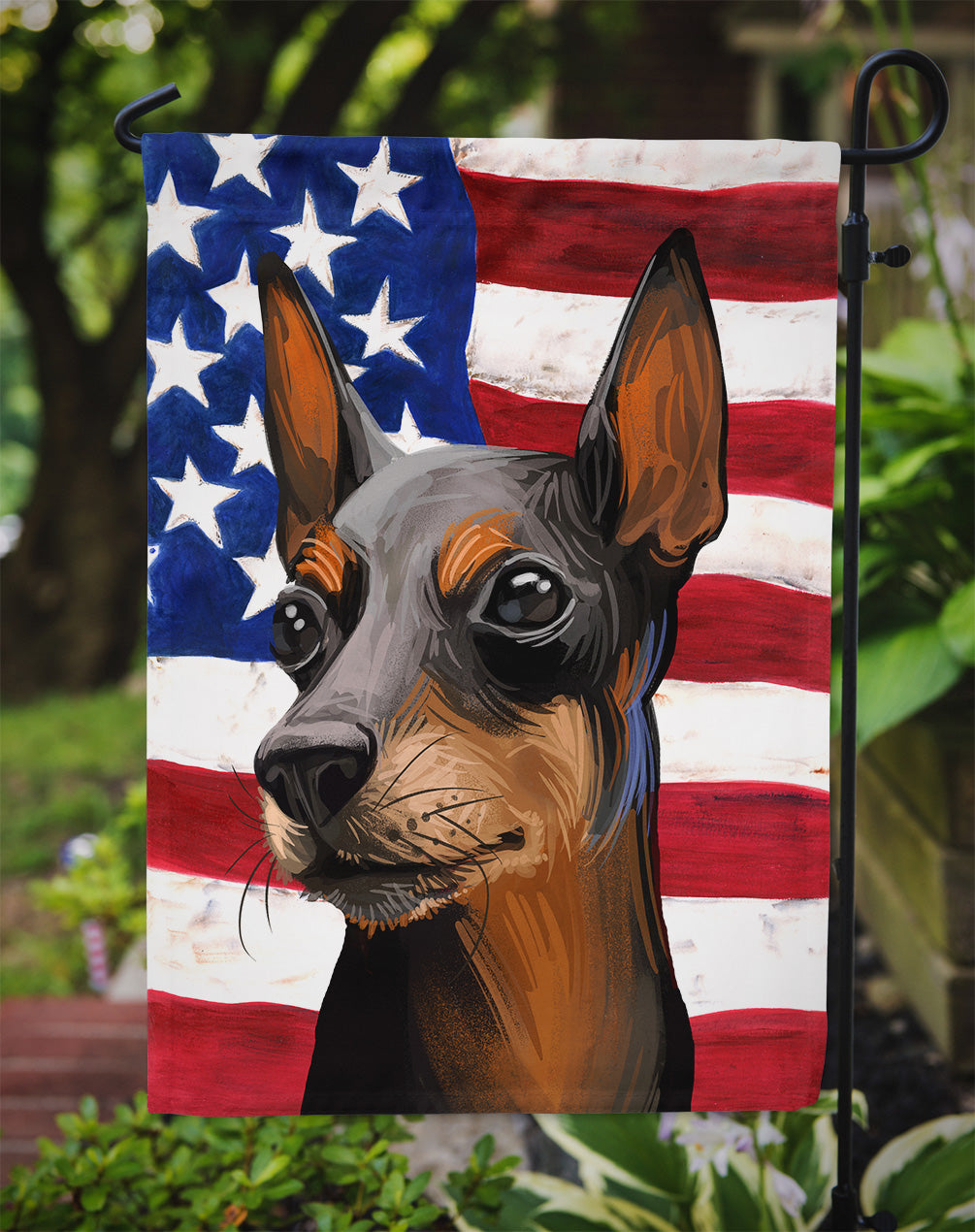 Toy Manchester Terrier American Flag Flag Garden Size CK6743GF  the-store.com.