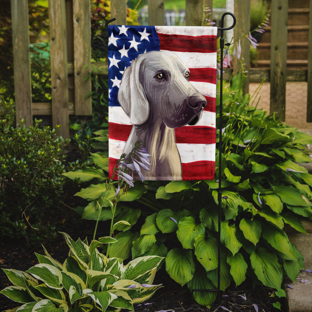 Caroline's Treasures Weimaraner American Flag Garden Flag - Outdoor Decorative Yard Flag CK6749GF