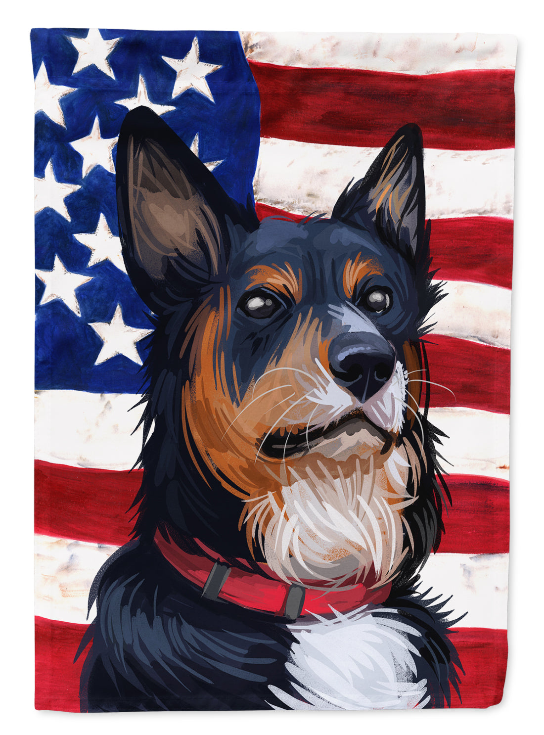 Welsh Sheepdog American Flag Flag Canvas House Size CK6752CHF  the-store.com.