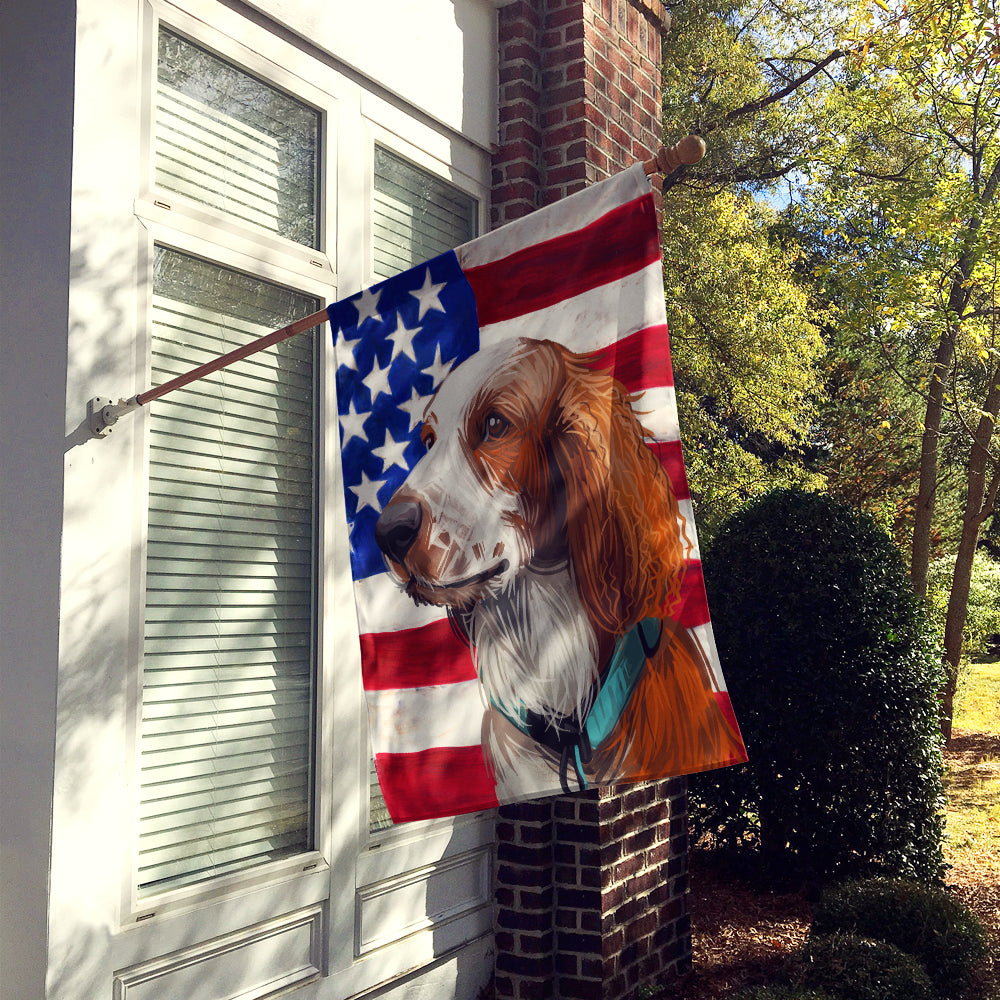 Welsh Springer Spaniel American Flag Flag Canvas House Size CK6753CHF  the-store.com.