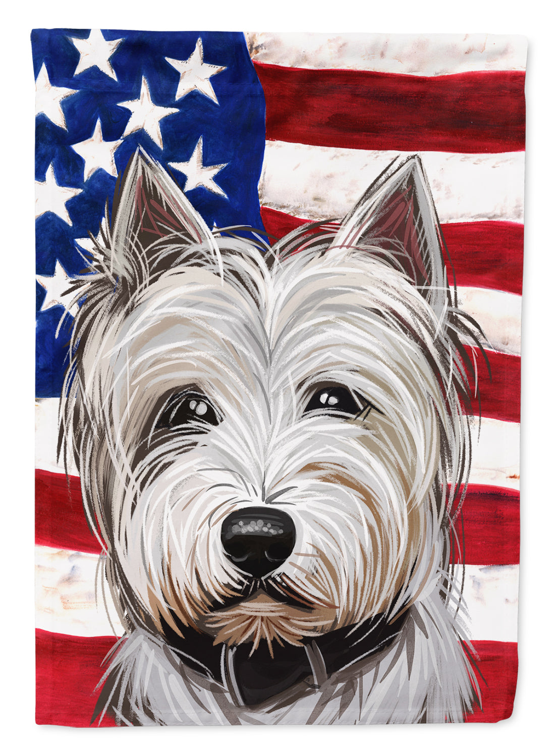 West Highland White Terrier American Flag Flag Canvas House Size CK6755CHF