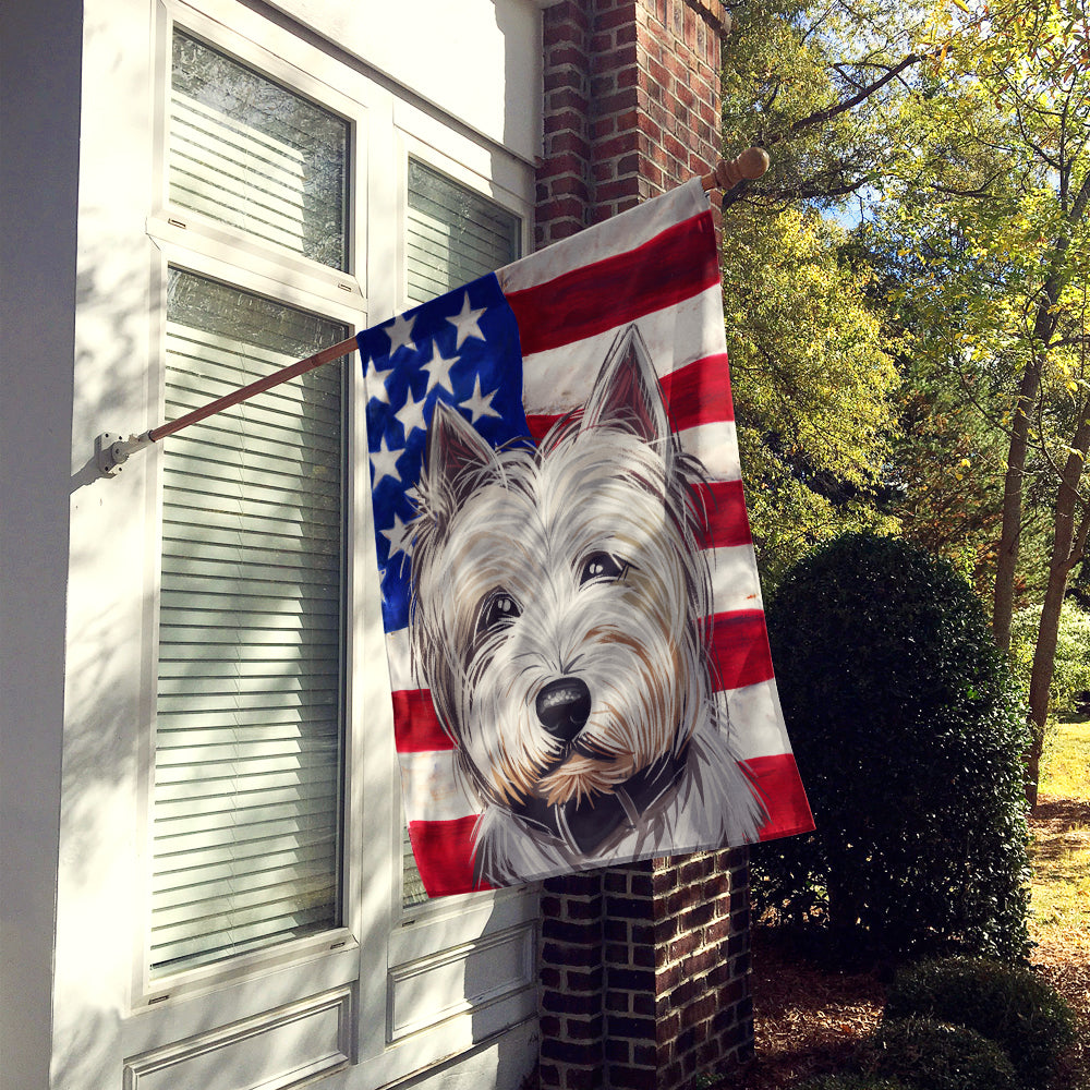 West Highland White Terrier American Flag Flag Canvas House Size CK6755CHF  the-store.com.