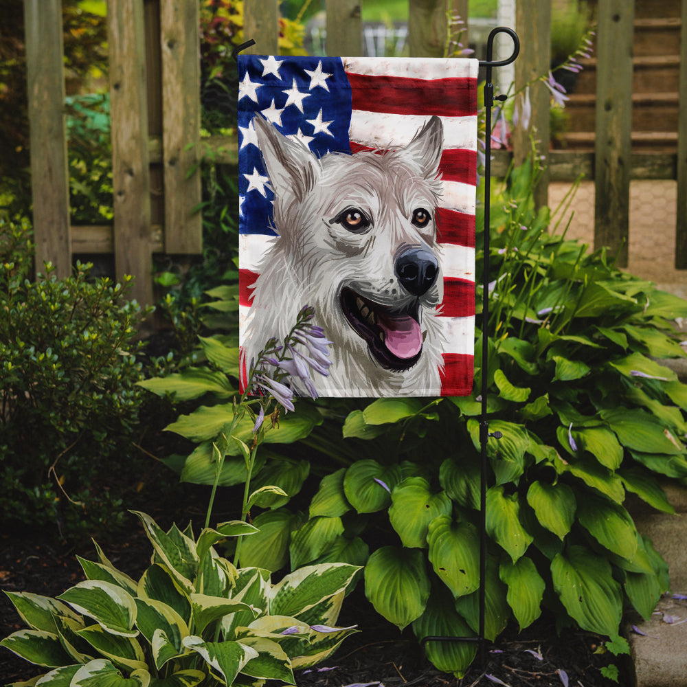 Caroline's Treasures West Siberian Laika American Flag Garden Flag - Outdoor Decorative Yard Flag CK6756GF