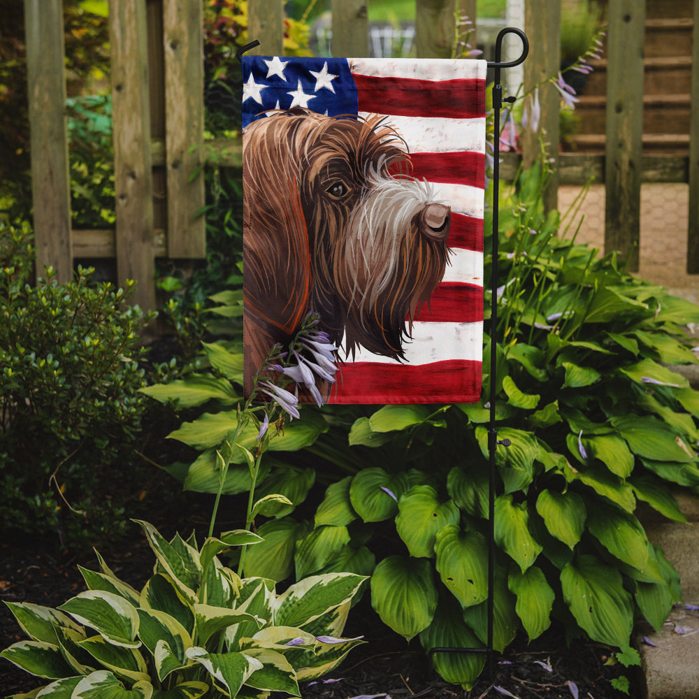 Wirehaired Pointing Griffon American Flag Flag Garden Size CK6757GF  the-store.com.