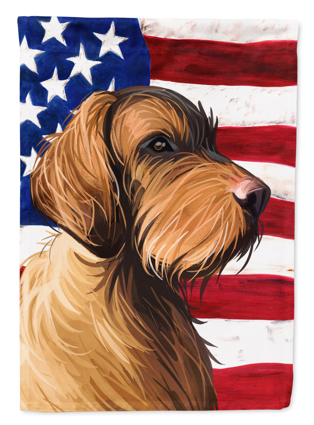 Wirehaired Vizsla American Flag Flag Canvas House Size CK6758CHF  the-store.com.