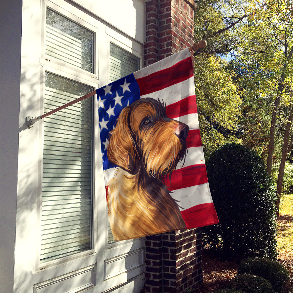 Wirehaired Vizsla American Flag Flag Canvas House Size CK6758CHF  the-store.com.