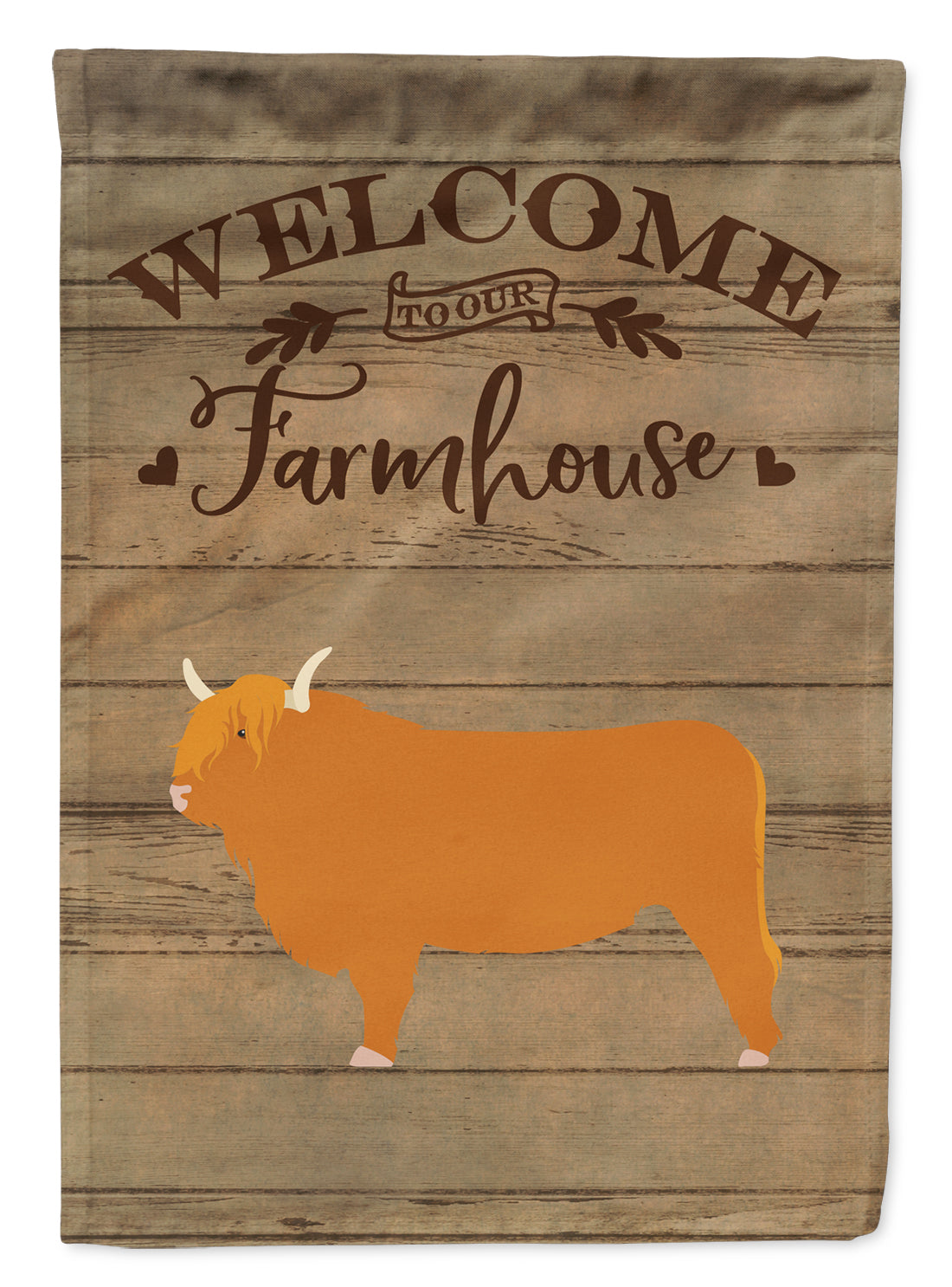 Highland Cow Drapeau de bienvenue sur toile Taille de la maison CK6764CHF