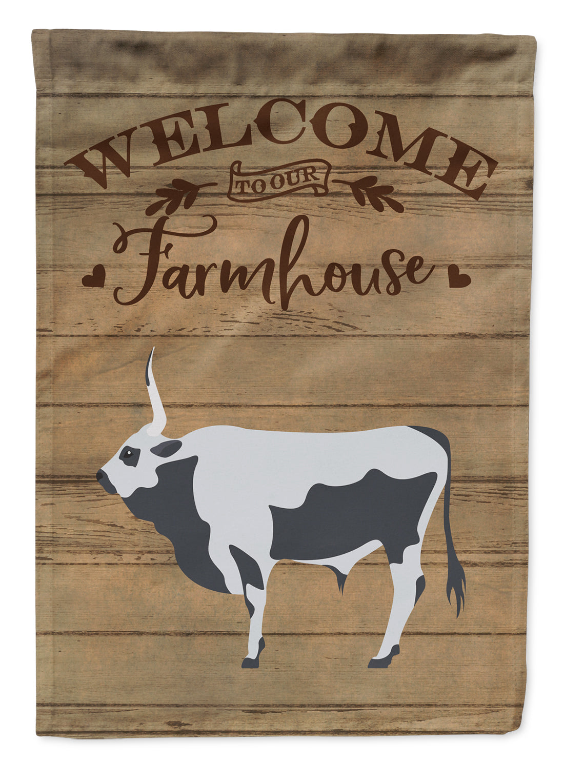 Hungarian Grey Steppe Cow Welcome Flag Canvas House Size CK6768CHF