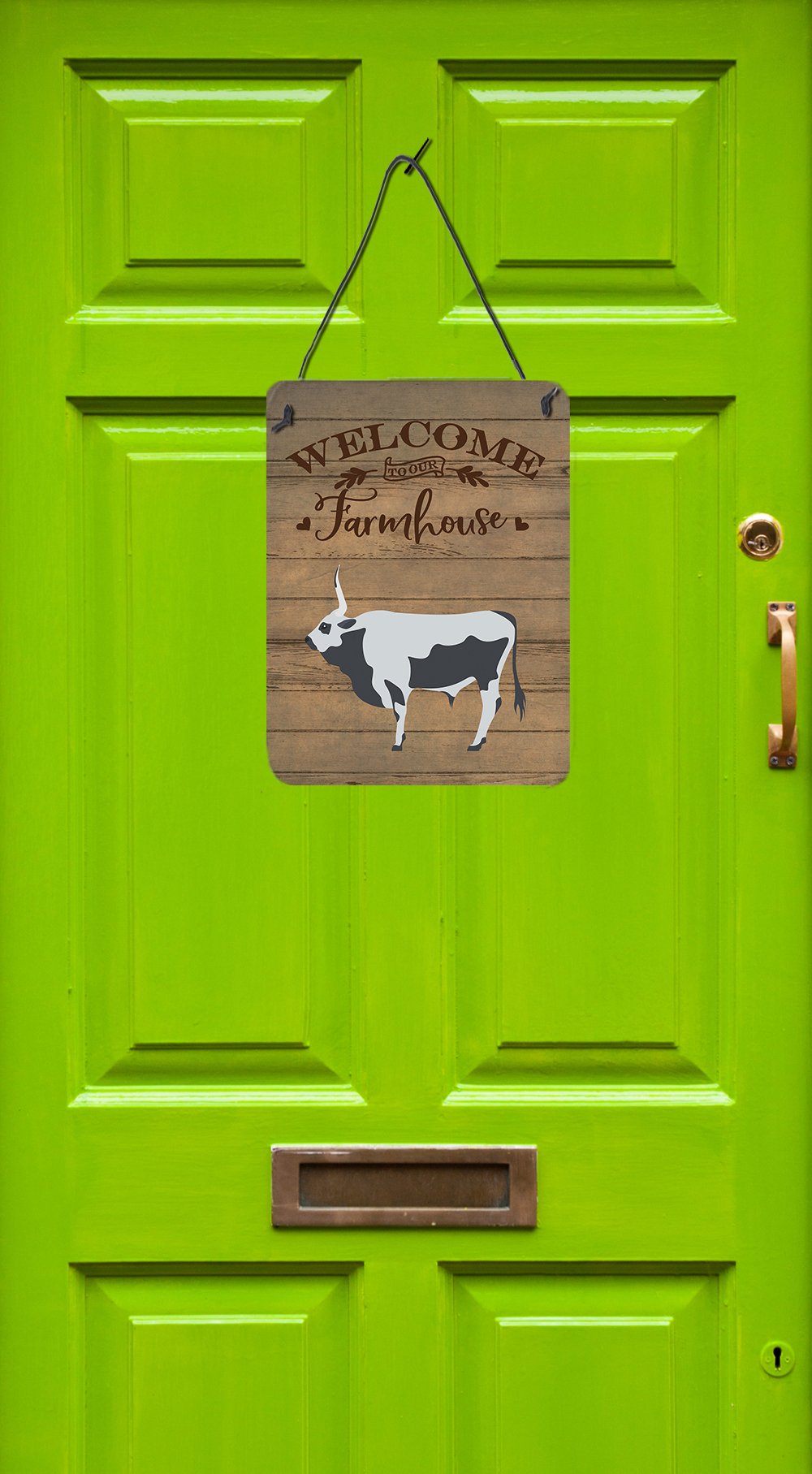 Hungarian Grey Steppe Cow Welcome Wall or Door Hanging Prints CK6768DS1216 by Caroline's Treasures