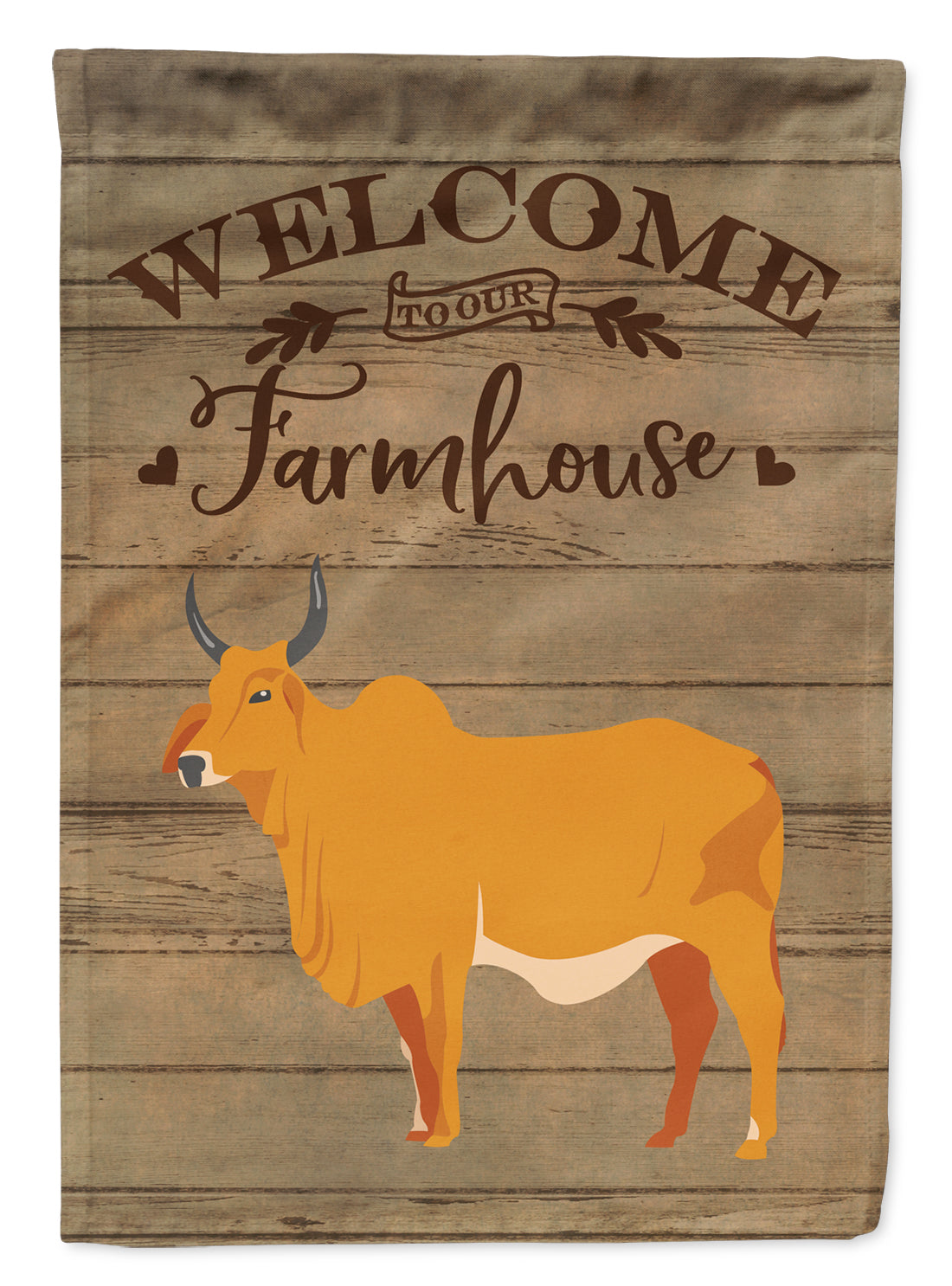 Zebu Indicine Cow Welcome Flag Canvas House Size CK6769CHF