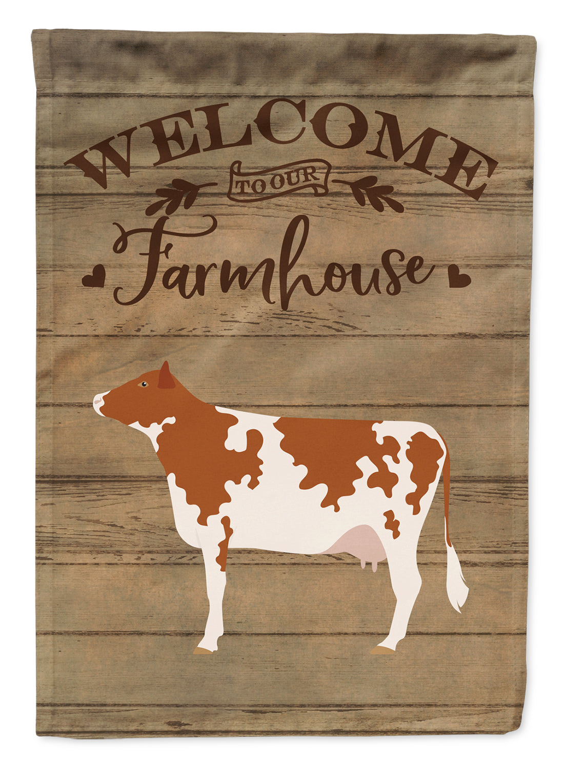 Ayrshire Cow Welcome Flag Canvas House Size CK6771CHF