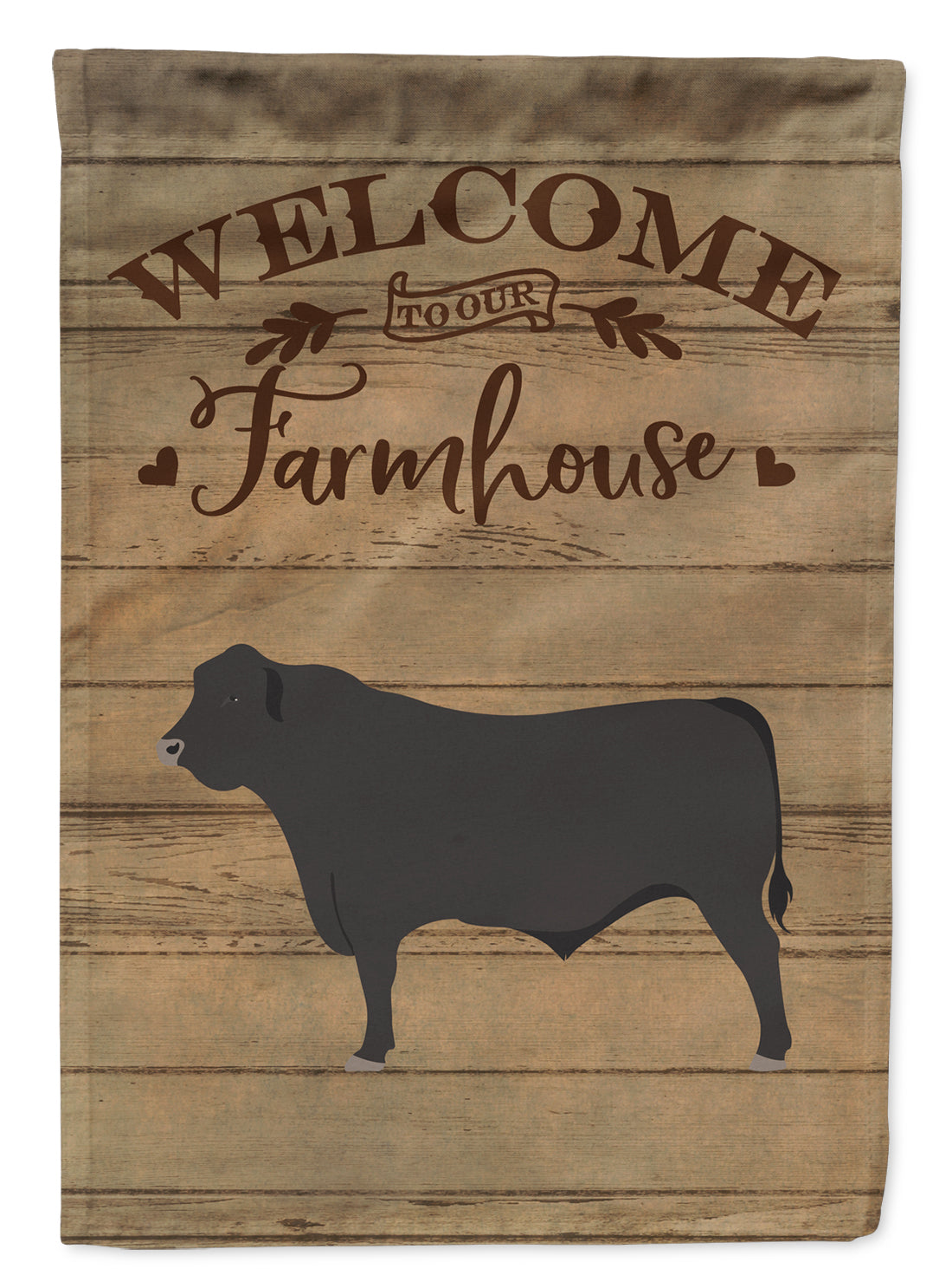 Black Angus Cow Welcome Flag Canvas House Size CK6772CHF  the-store.com.