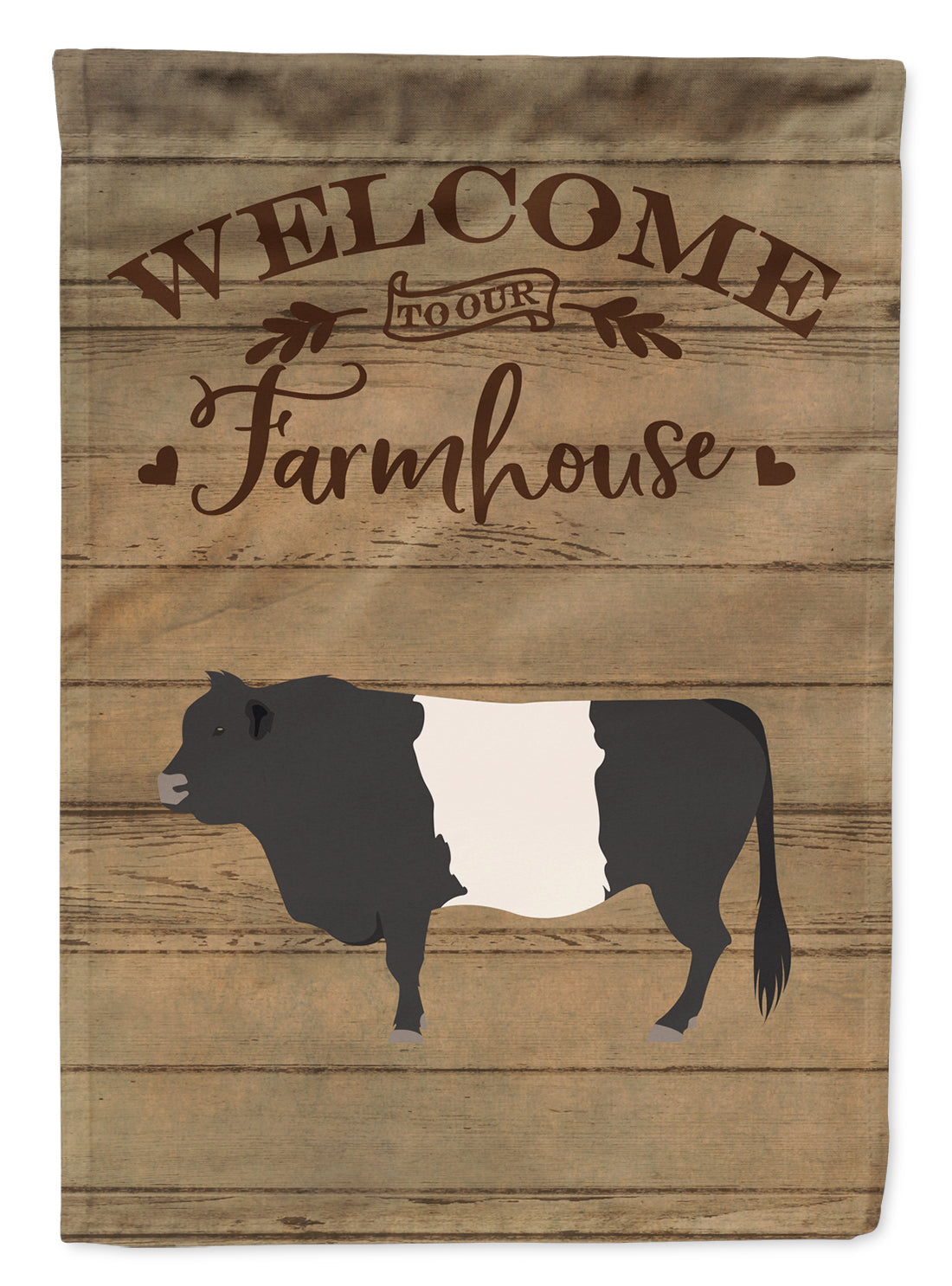 Belted Galloway Cow Welcome Flag Canvas House Size CK6775CHF  the-store.com.