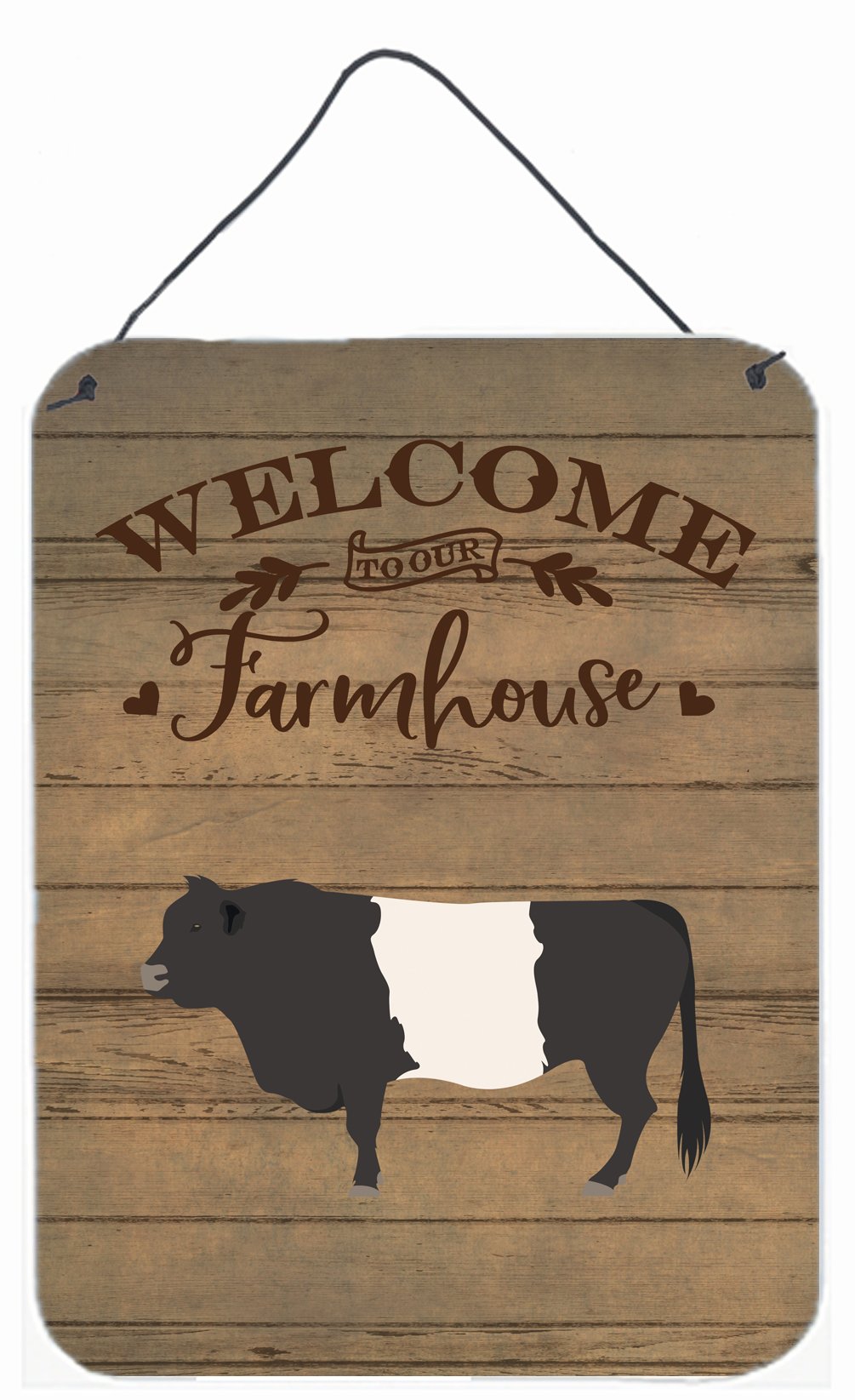Belted Galloway Cow Welcome Wall or Door Hanging Prints CK6775DS1216 by Caroline&#39;s Treasures