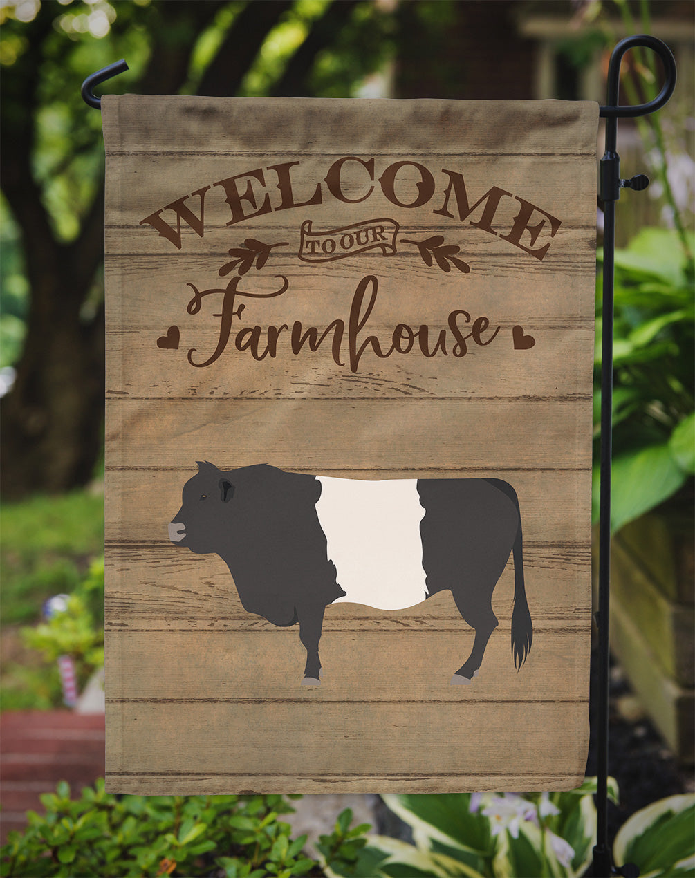 Belted Galloway Cow Welcome Flag Garden Size CK6775GF