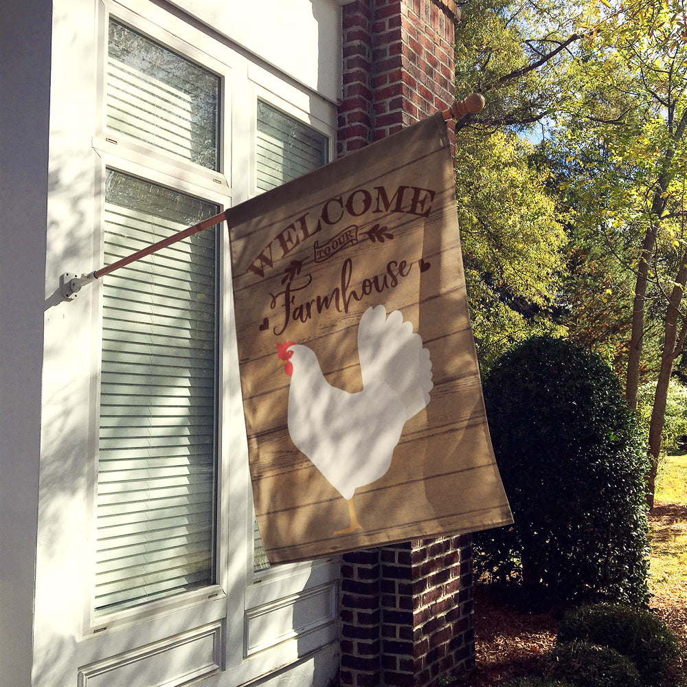 Caroline's Treasures Leghorn Chicken Welcome Flag Canvas House Size CK6784CHF