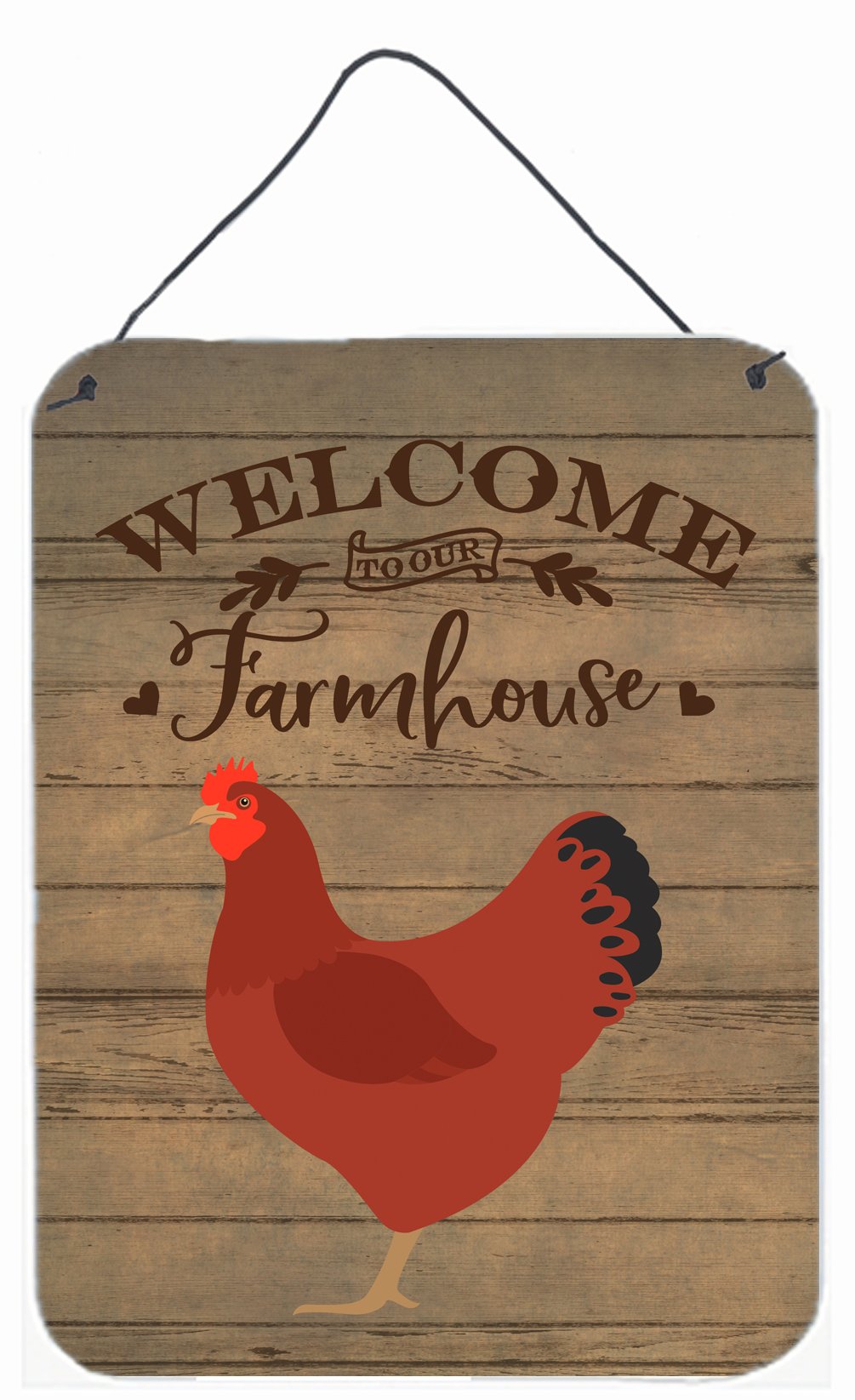 New Hampshire Red Chicken Welcome Wall or Door Hanging Prints CK6787DS1216 by Caroline&#39;s Treasures