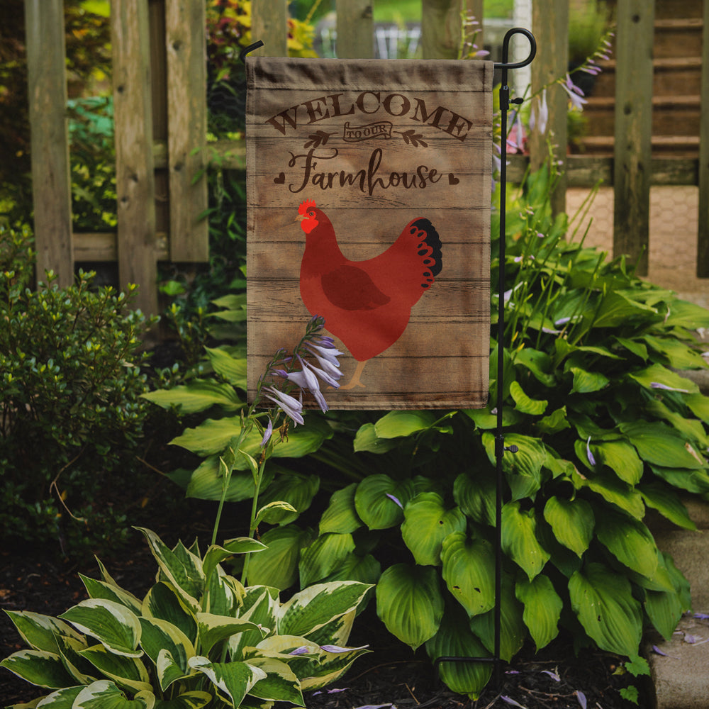Caroline's Treasures New Hampshire Red Chicken Welcome Garden Flag – Decorative Outdoor Yard Flag CK6787GF