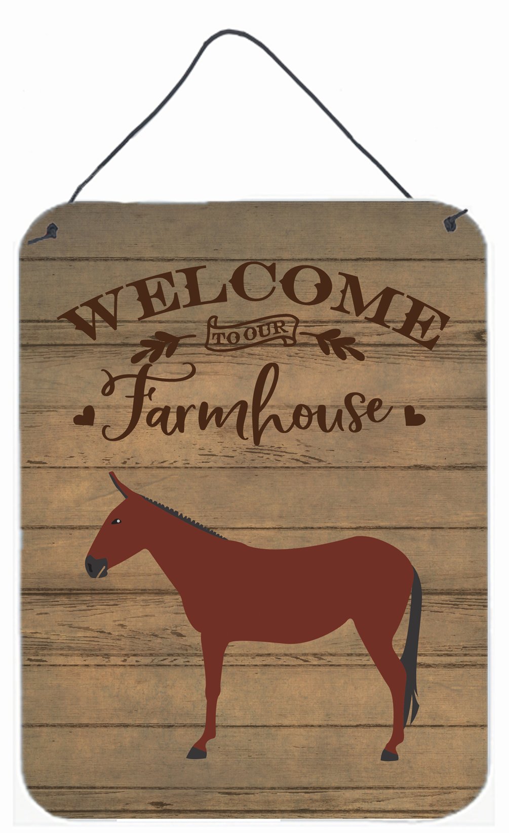 Hinny Horse Donkey Welcome Wall or Door Hanging Prints CK6794DS1216 by Caroline&#39;s Treasures