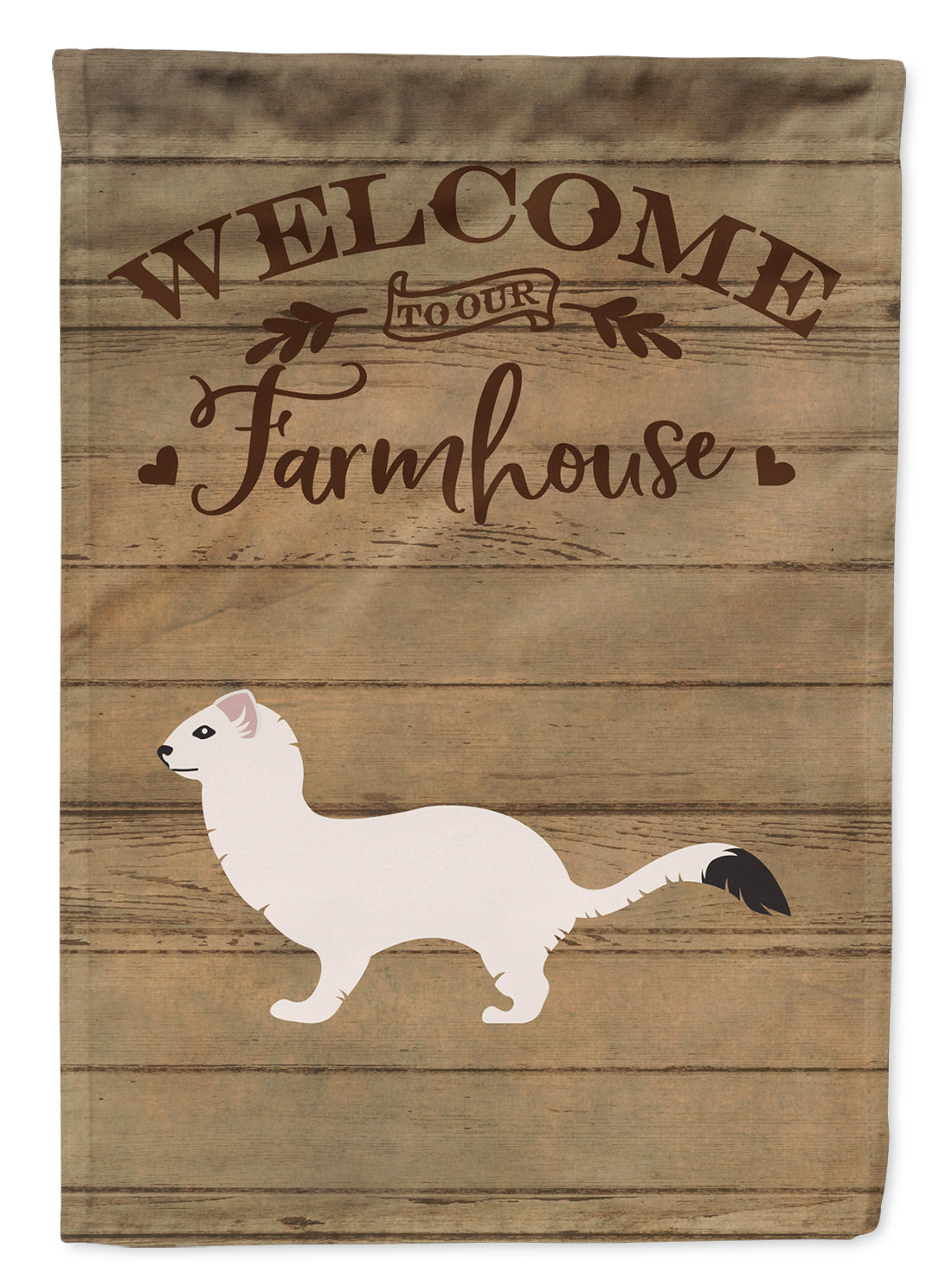 Stoat Short-tailed Weasel Welcome Flag Canvas House Size CK6816CHF