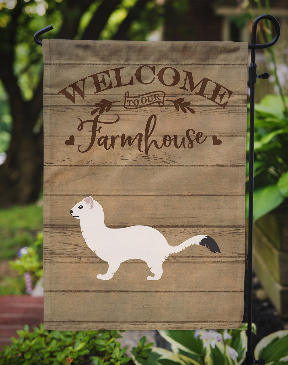 Stoat Short-tailed Weasel Welcome Flag Garden Size CK6816GF