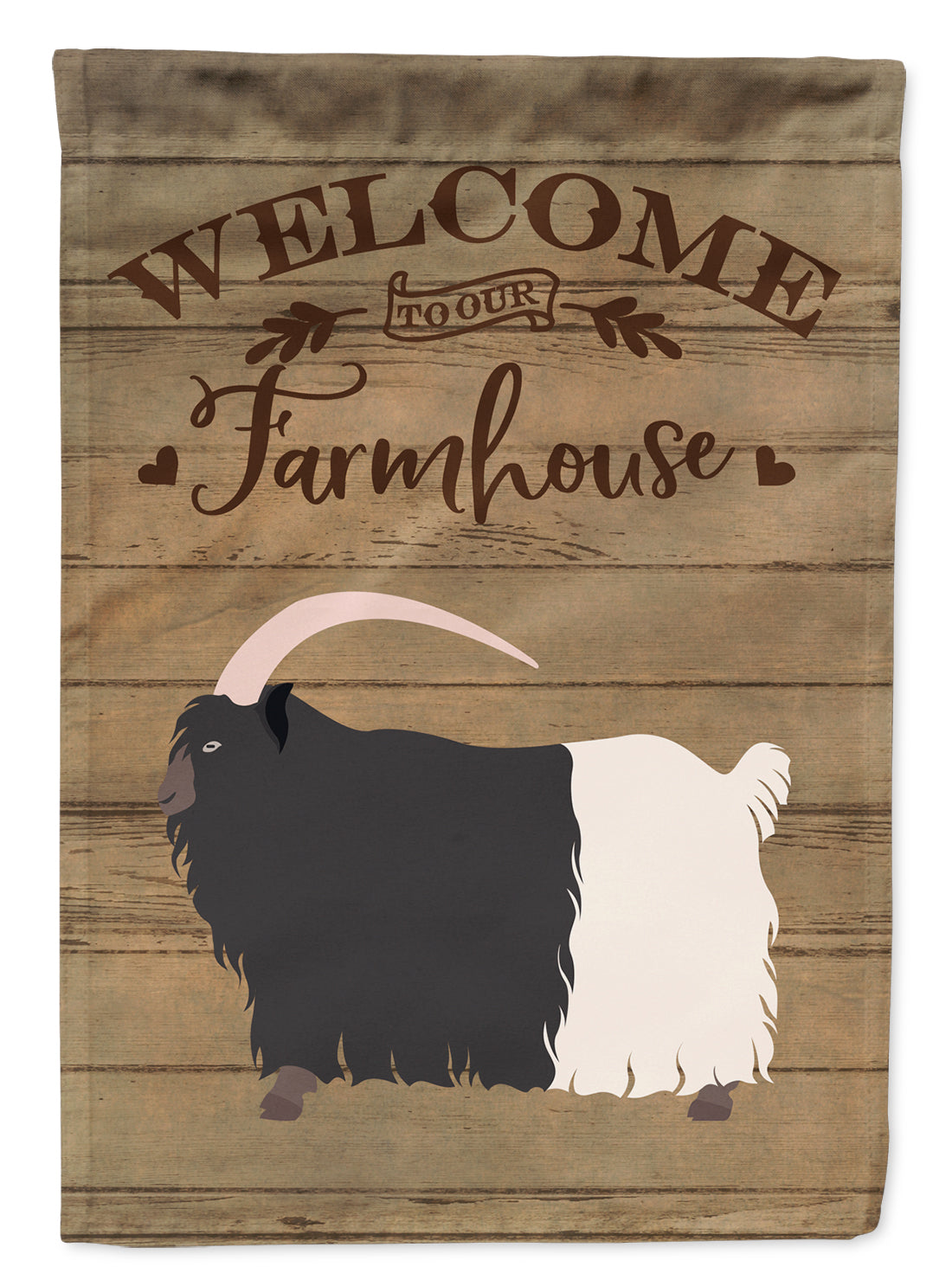 Welsh Black-Necked Goat Welcome Flag Canvas House Size CK6831CHF